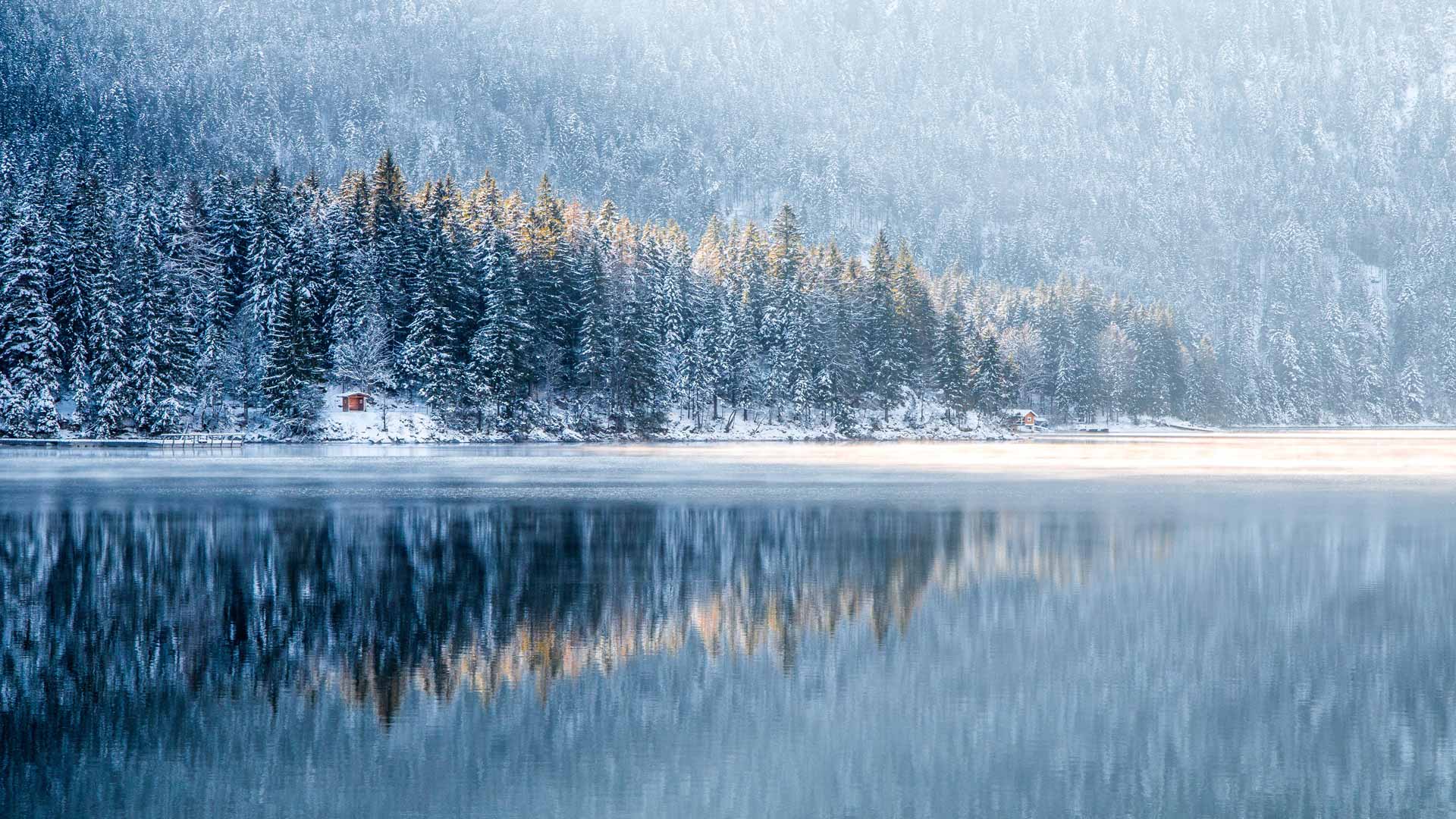 艾布湖雪湖壁纸