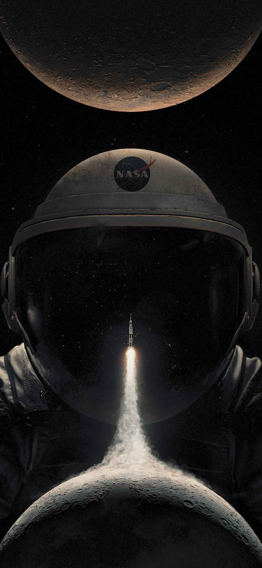 从月球到火星黑色iPhone壁纸