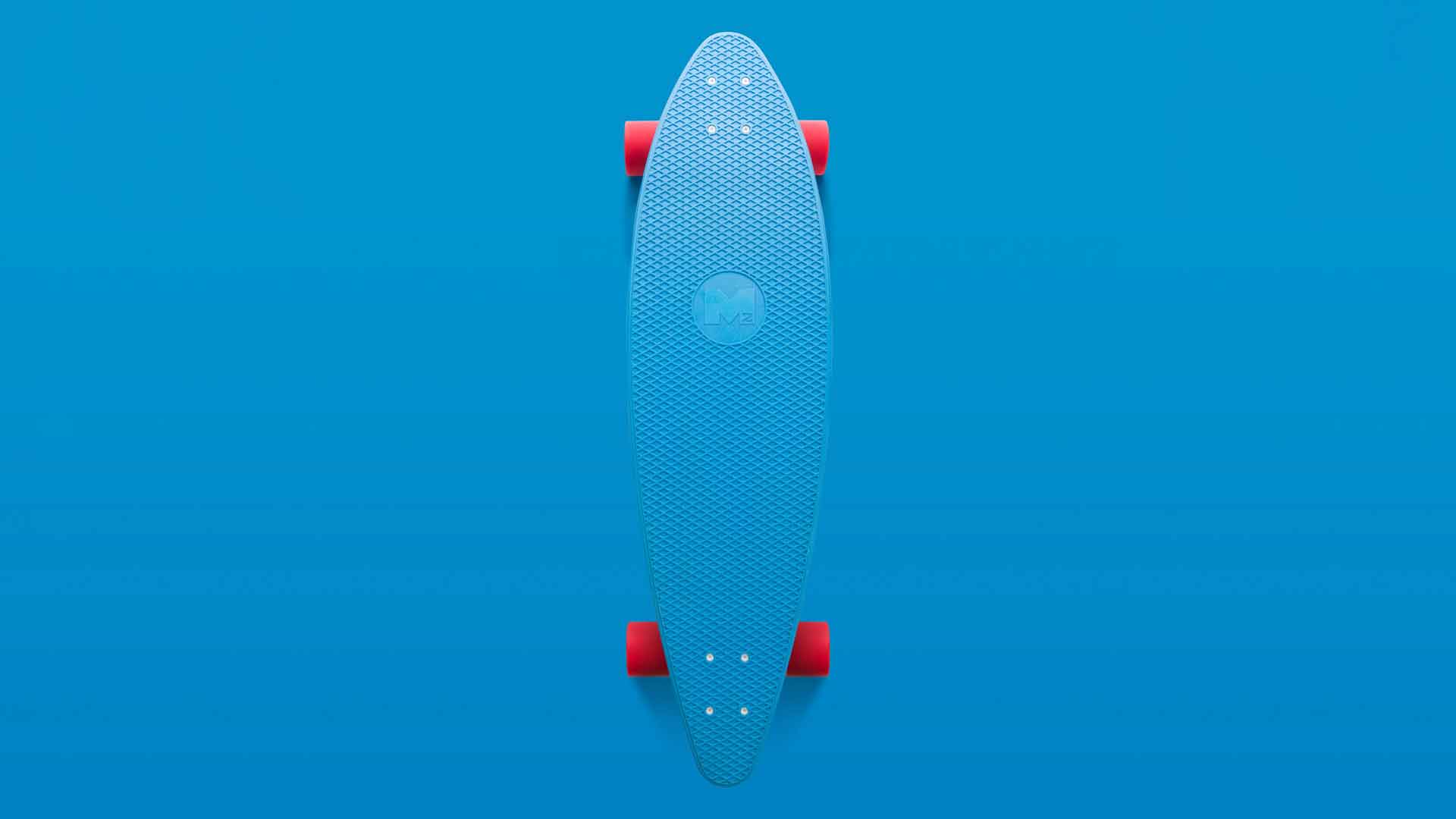 蓝色滑板最小艺术