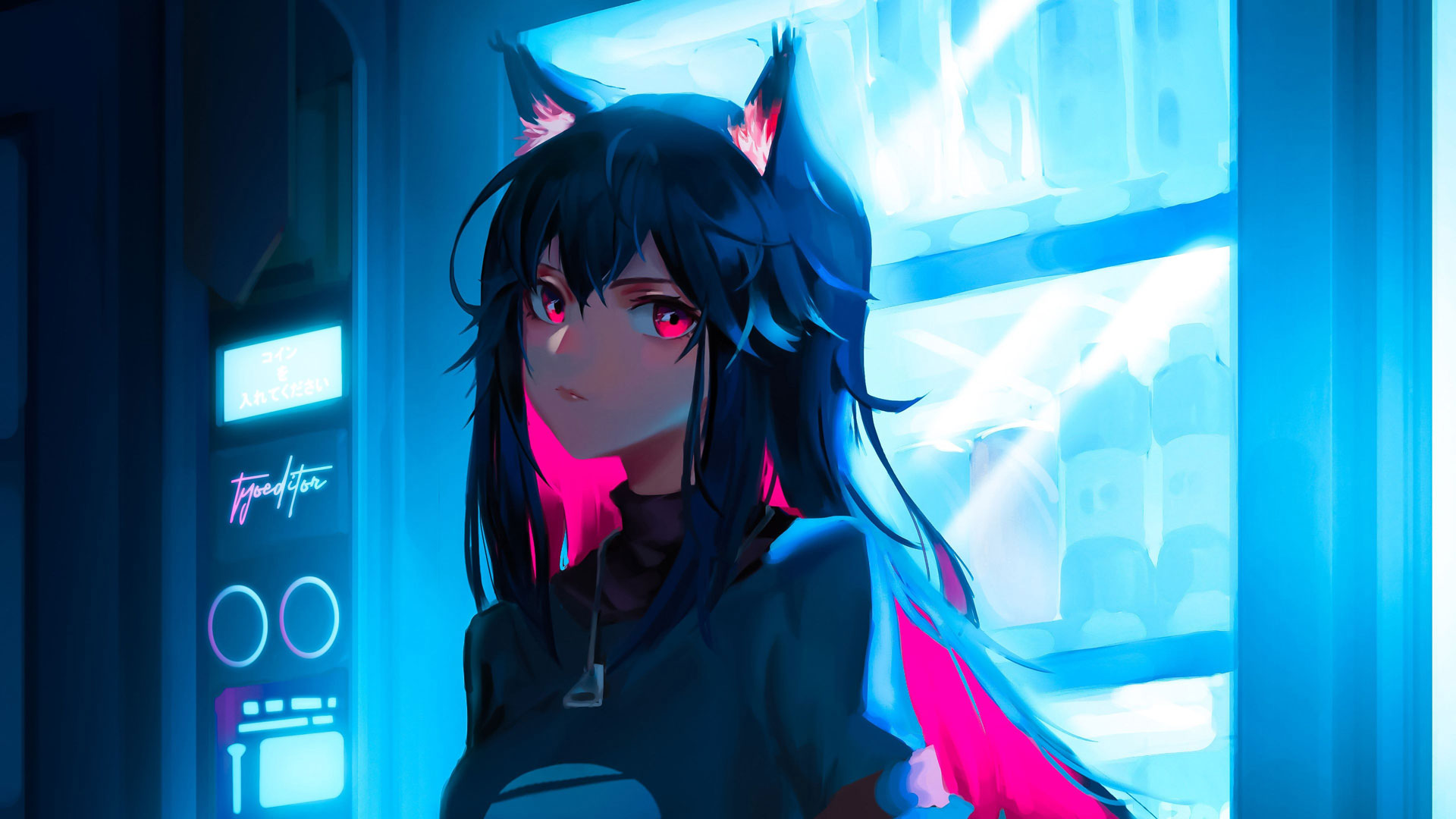 猫女孩 动漫女孩 黑发