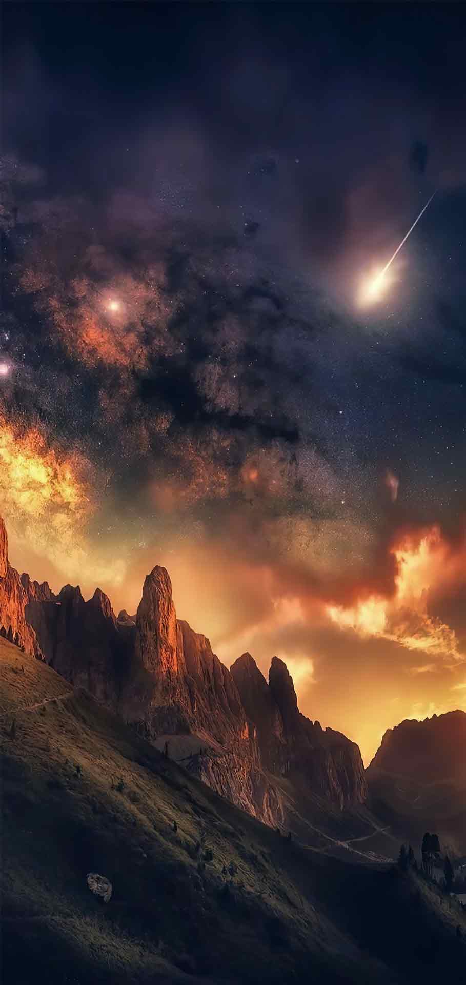 流星毁灭风景iPhone壁纸