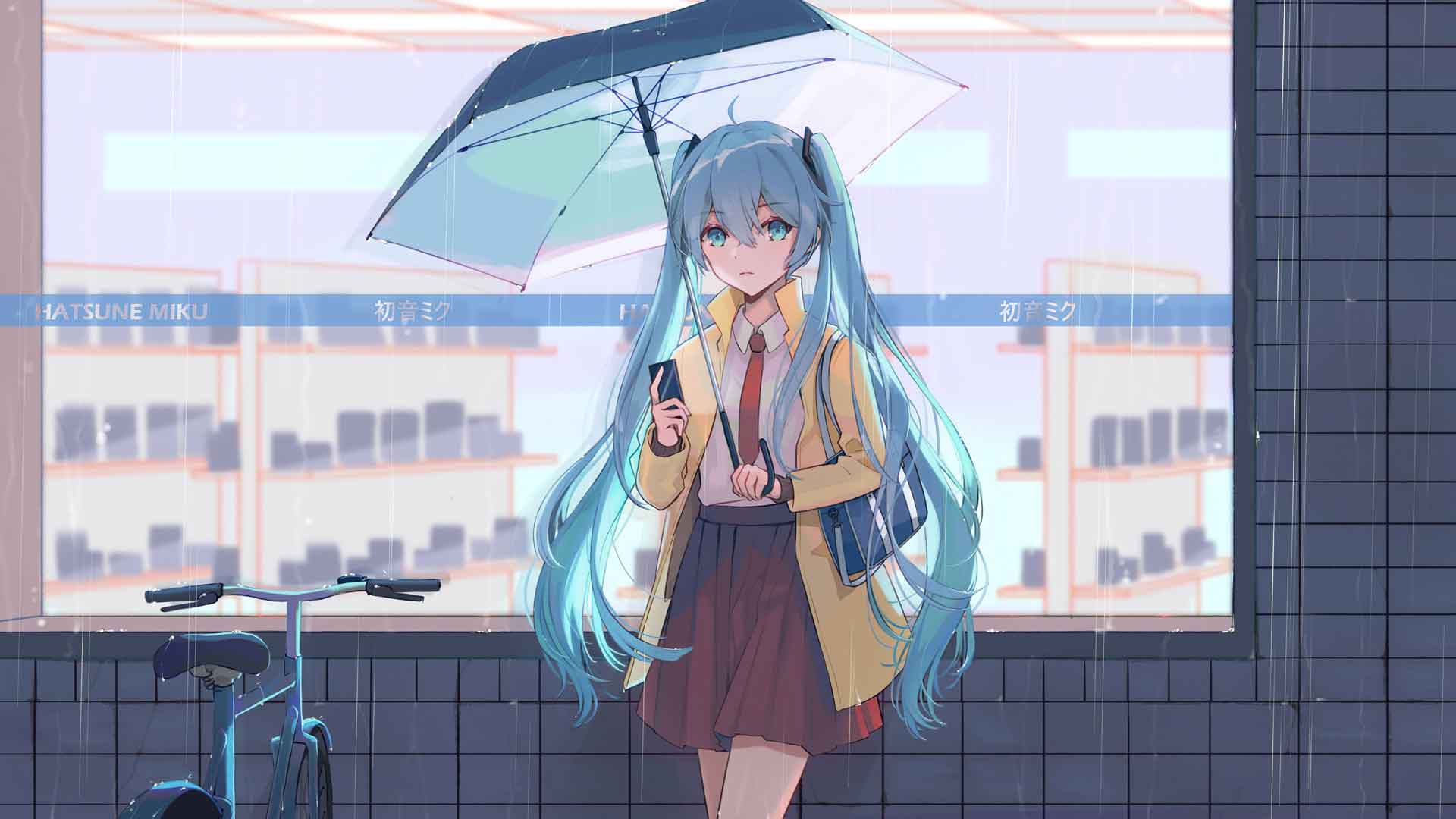 初音未来 校服 动漫女孩