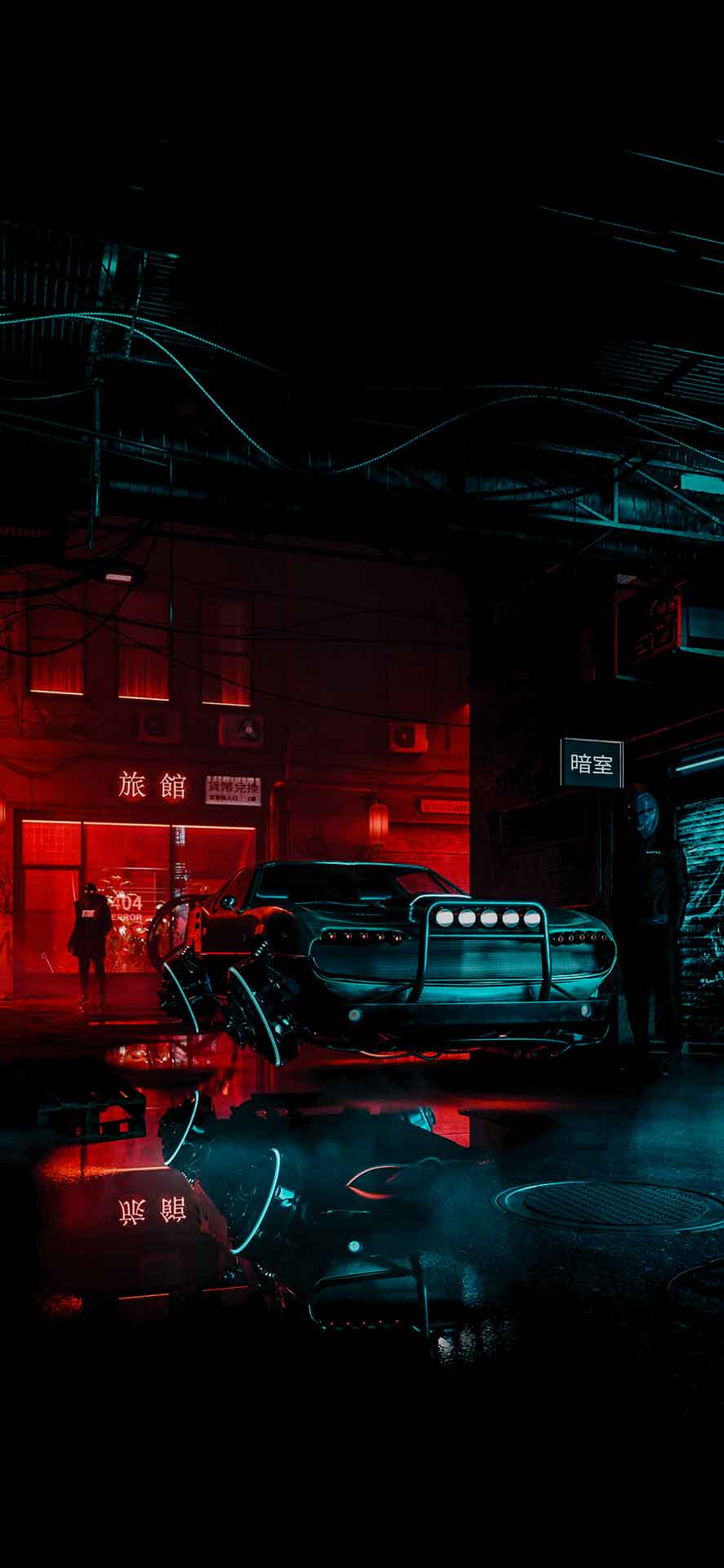 夜间 OLED 壁纸街景