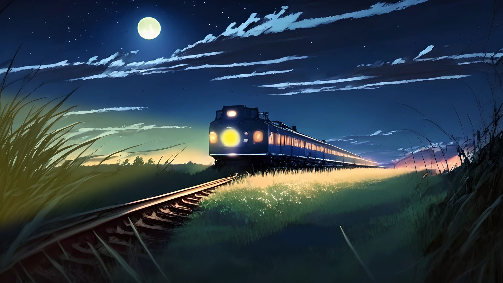 火车 动漫之夜 满月