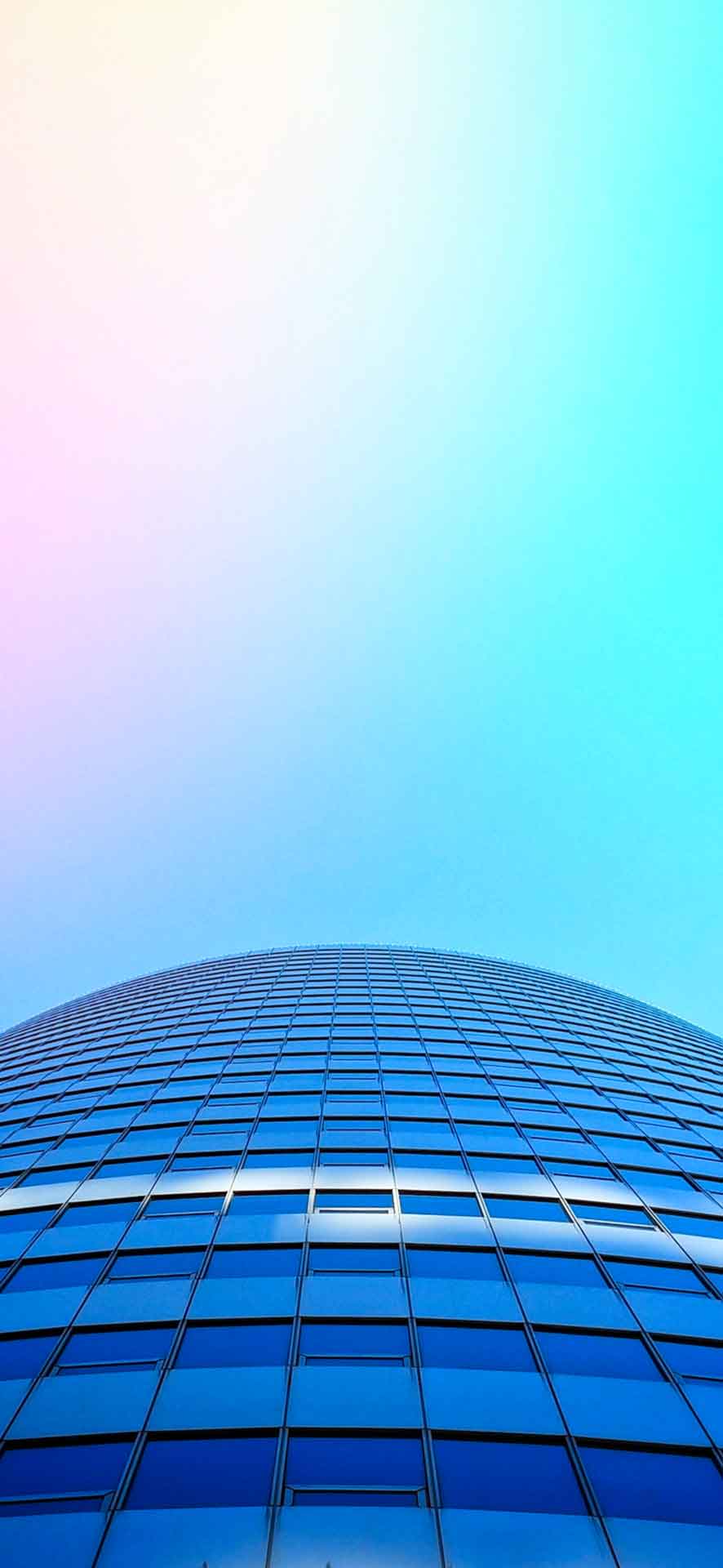 城市摩天大楼蓝色窗户塔