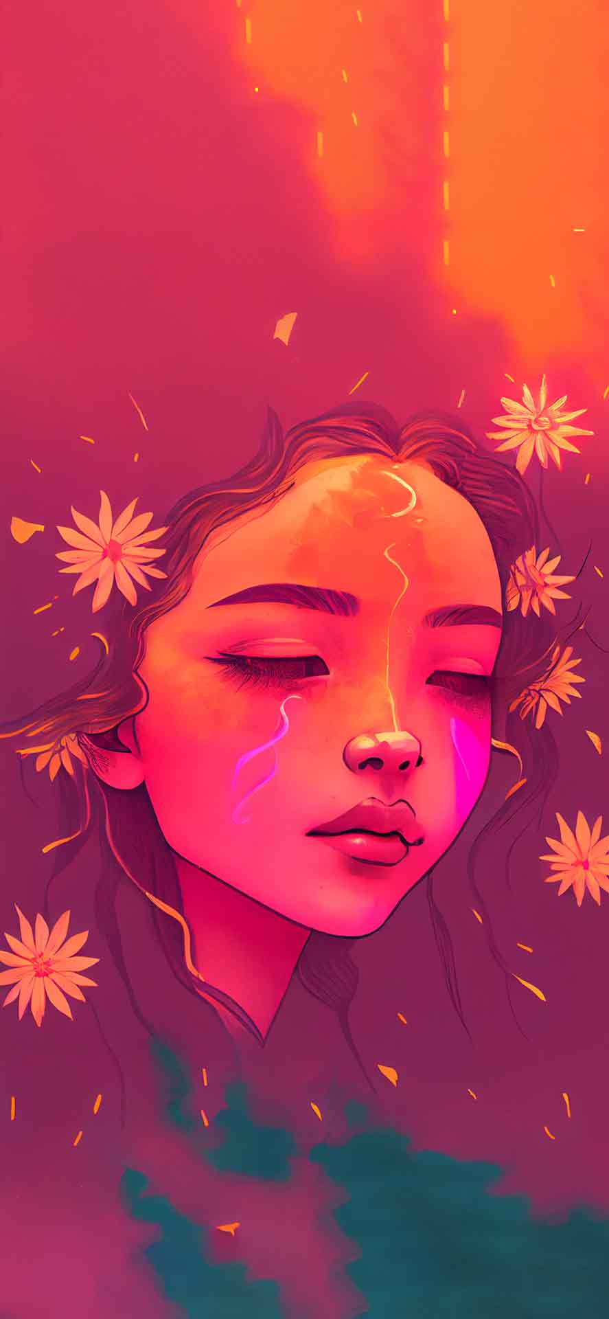 头发上有花的女孩壁纸