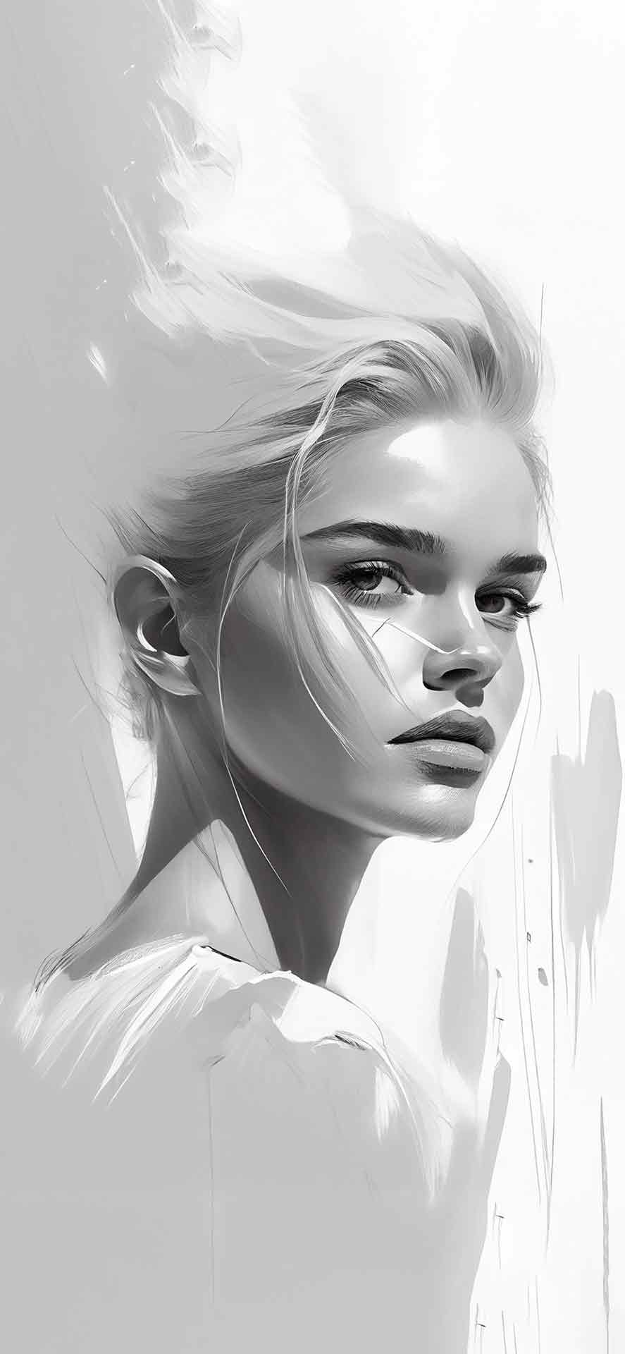 唯美少女白色壁纸