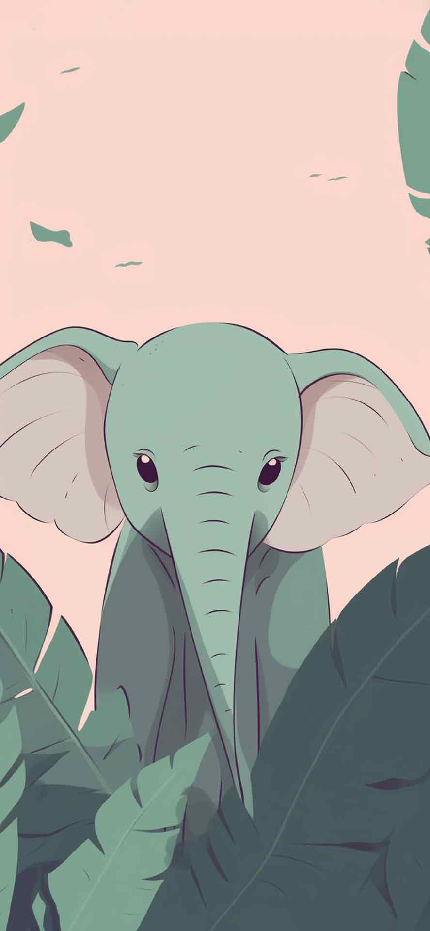 小象粉红色壁纸