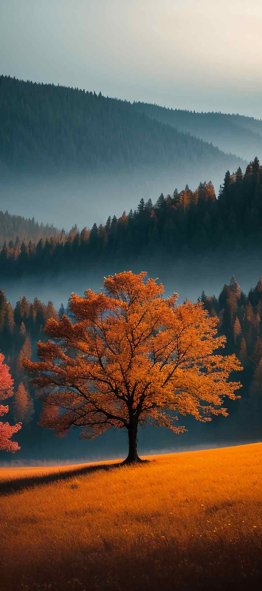 秋天的城市绿洲壁纸