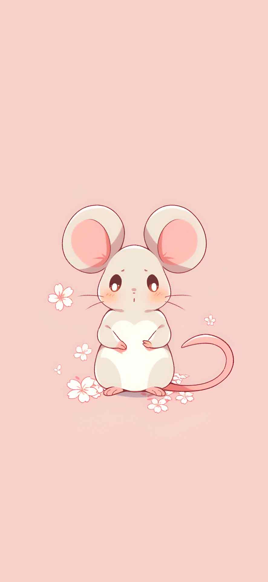 受惊的小老鼠米色壁纸