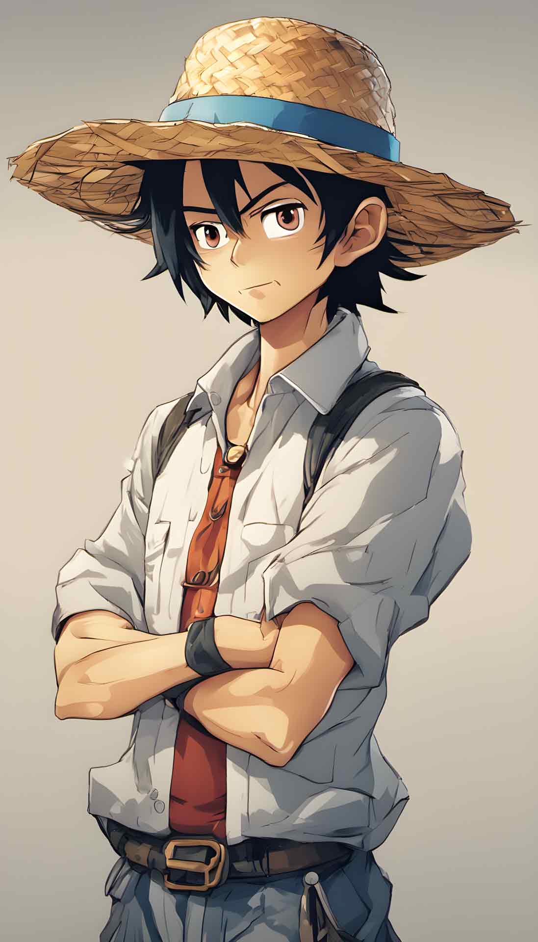 动漫男孩与草帽 iPhone壁纸 01