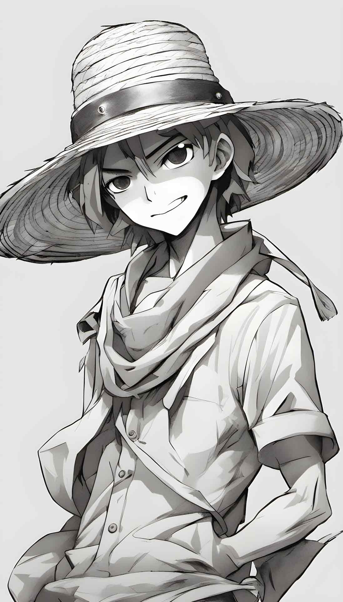 动漫男孩与草帽 iPhone壁纸 02