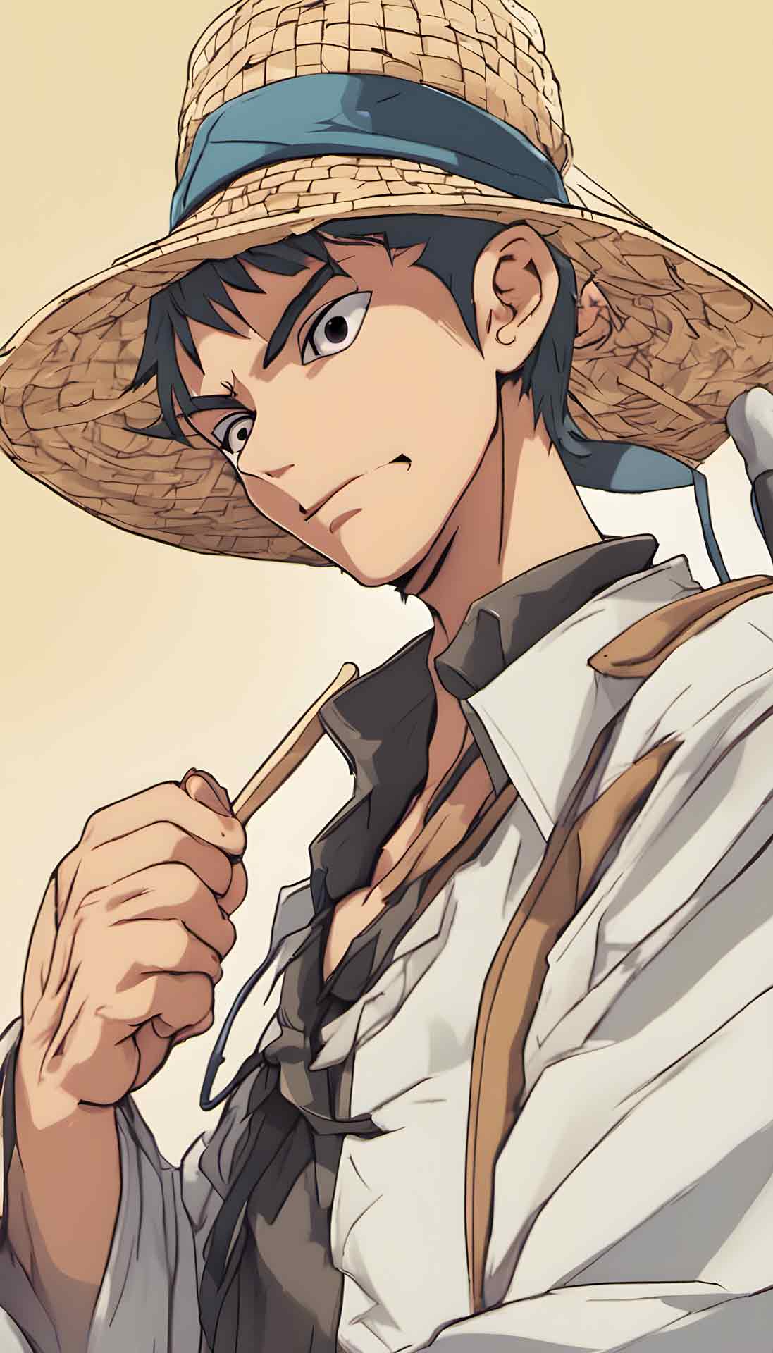 动漫男孩与草帽 iPhone壁纸 03