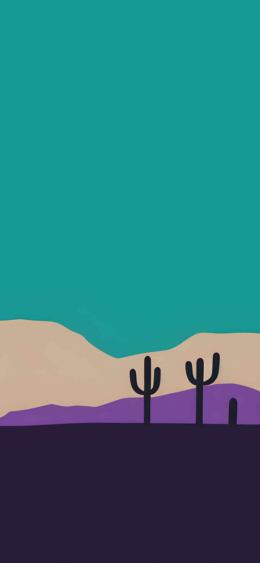 极简抽象仙人掌壁纸 02