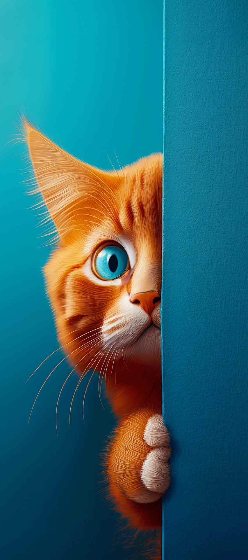 偷看的猫4K iPhone壁纸