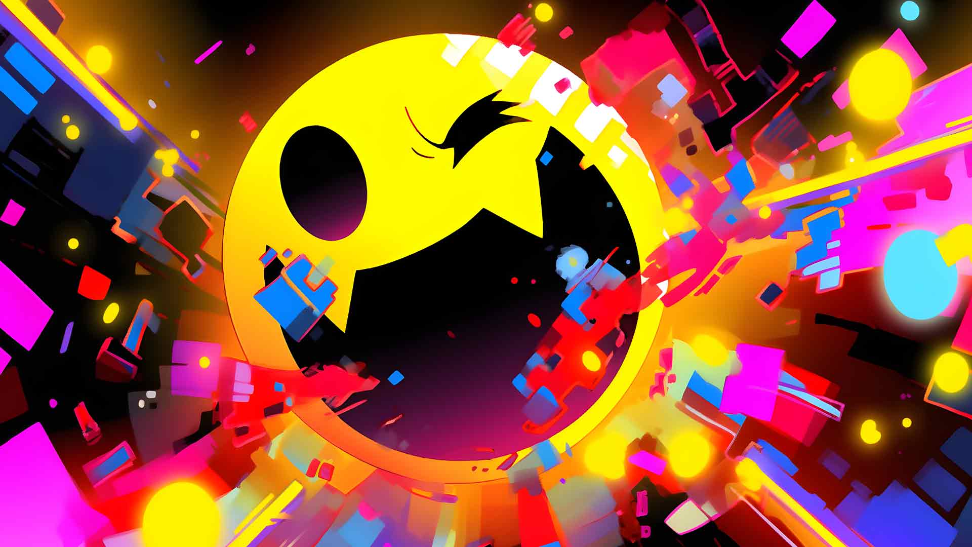 有趣的吃豆人多彩桌面壁纸