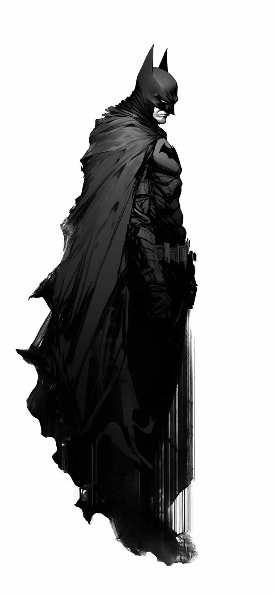 哥特式黑白蝙蝠侠素描壁纸