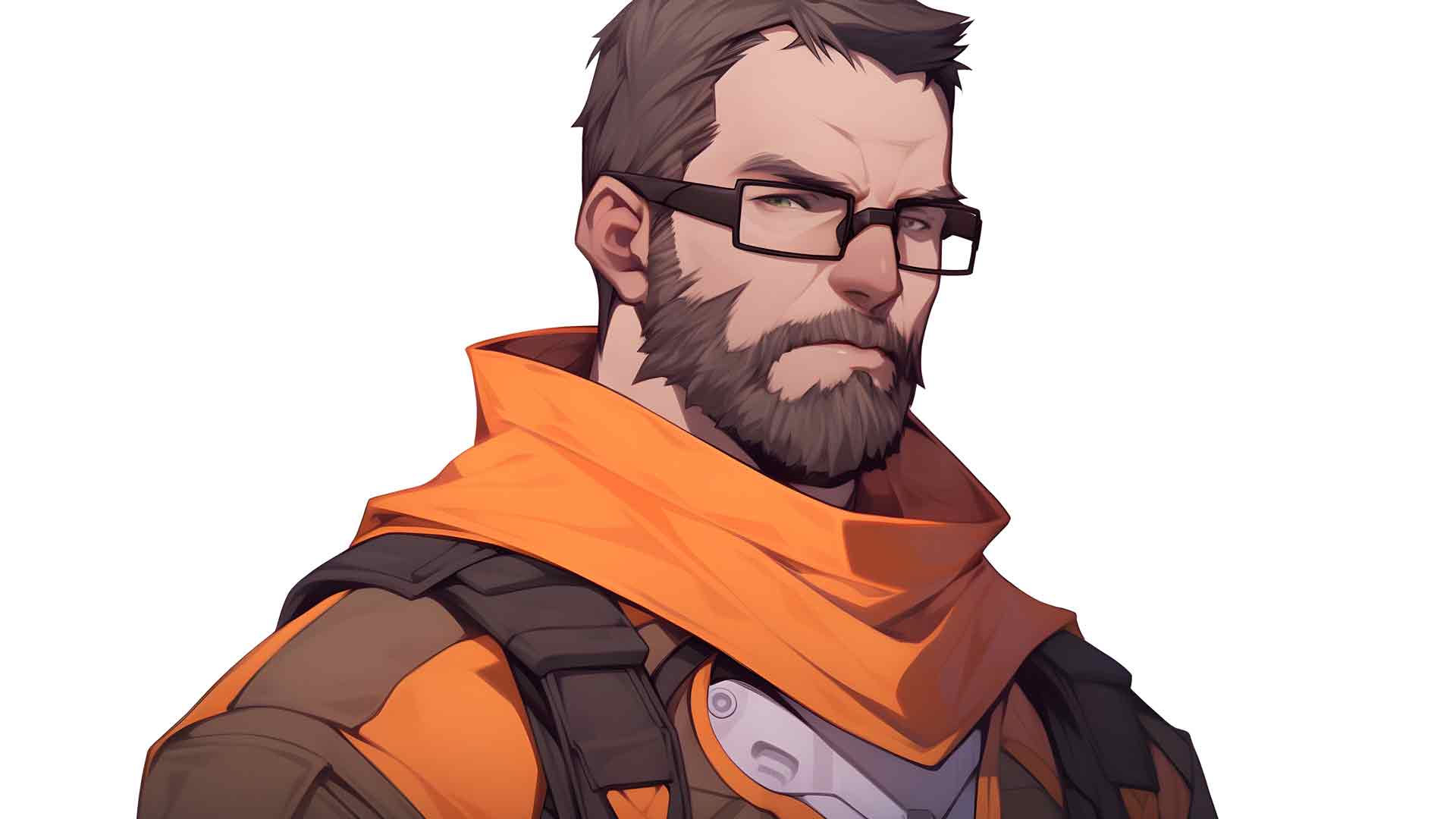 半条命戈登·弗里曼白色桌面壁纸