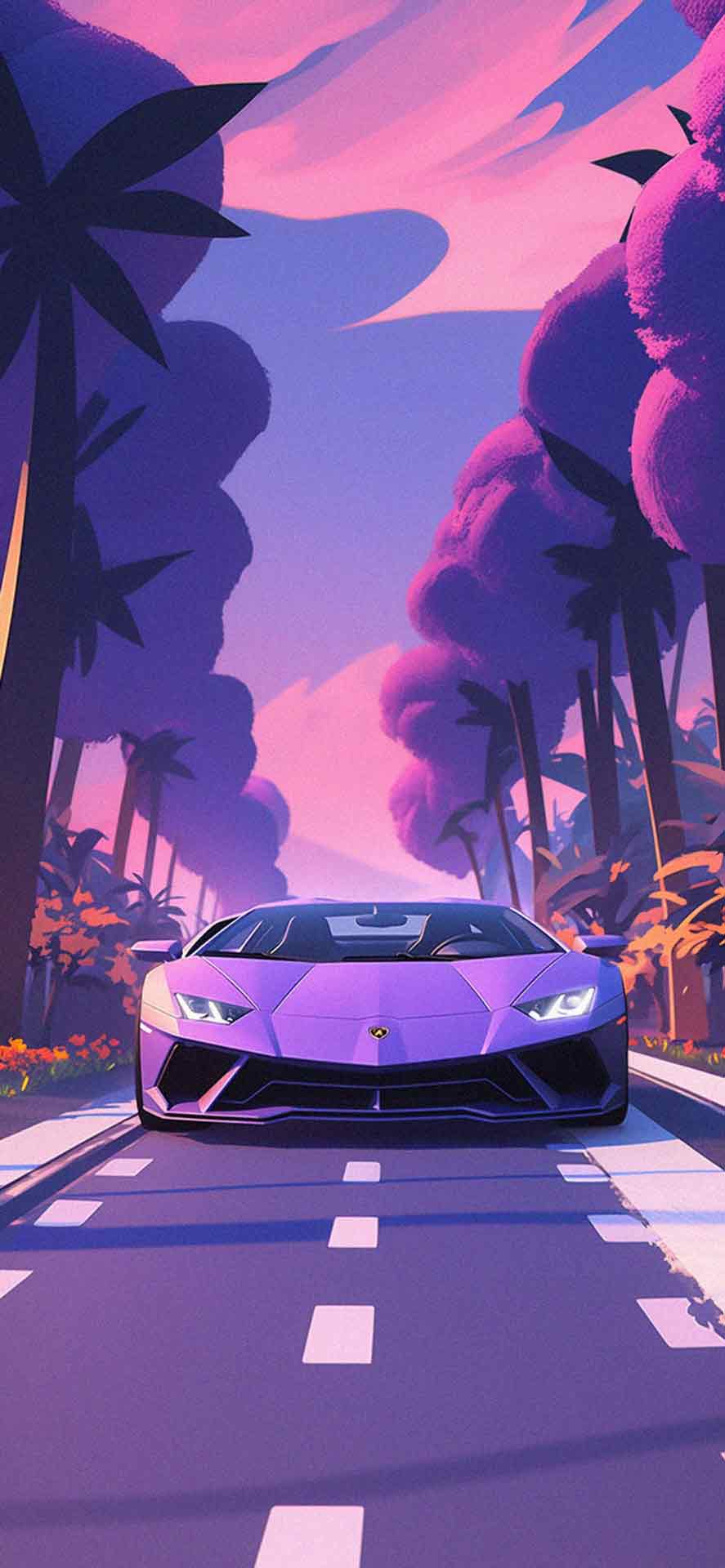 兰博基尼 AVENTADOR 紫色壁纸