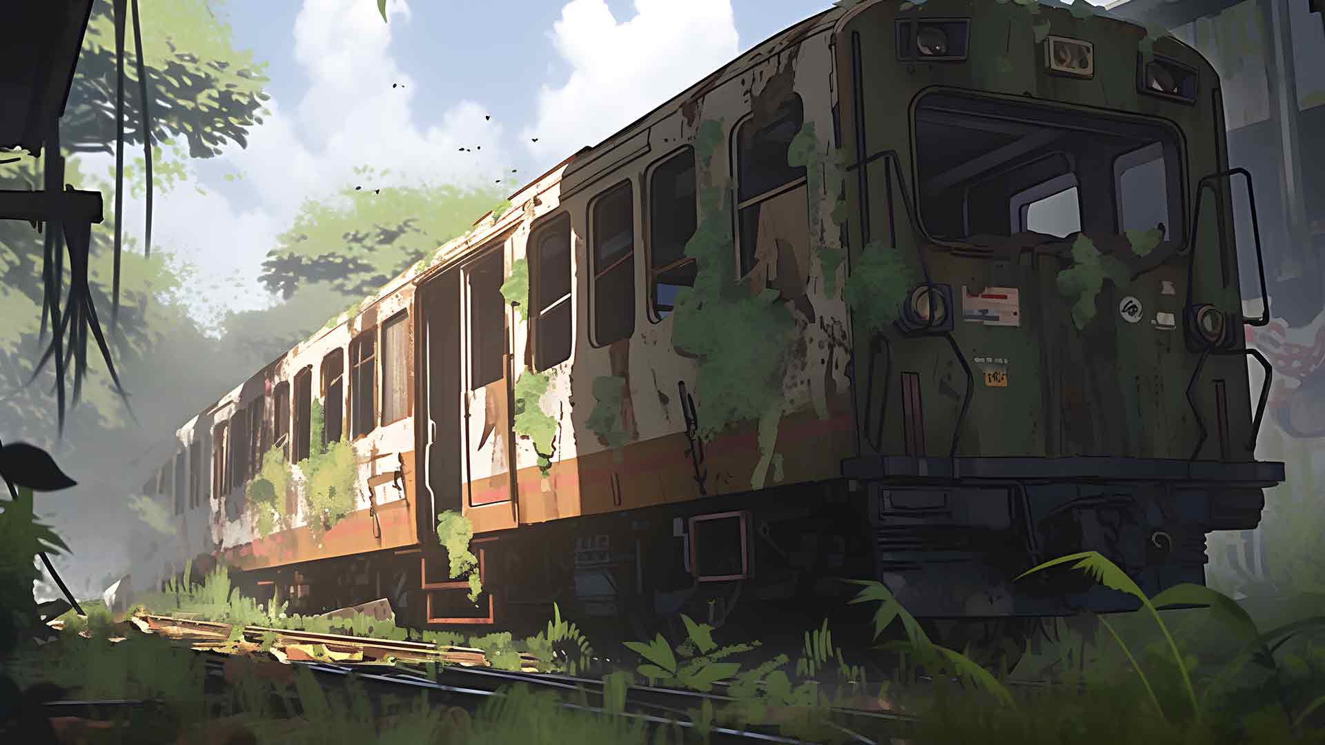 最后生还者废弃火车桌面壁纸