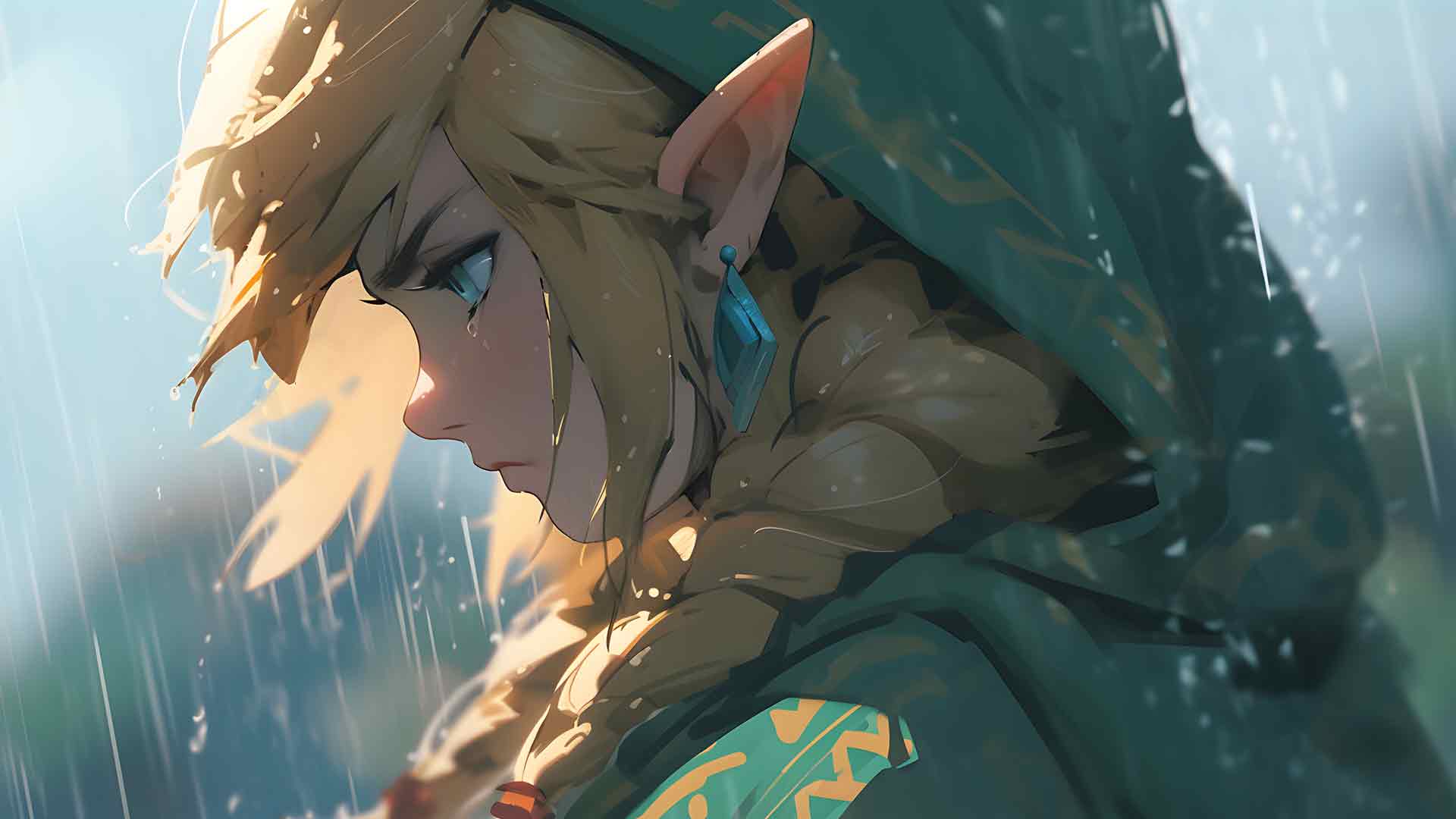 链接塞尔达与雨桌面壁纸