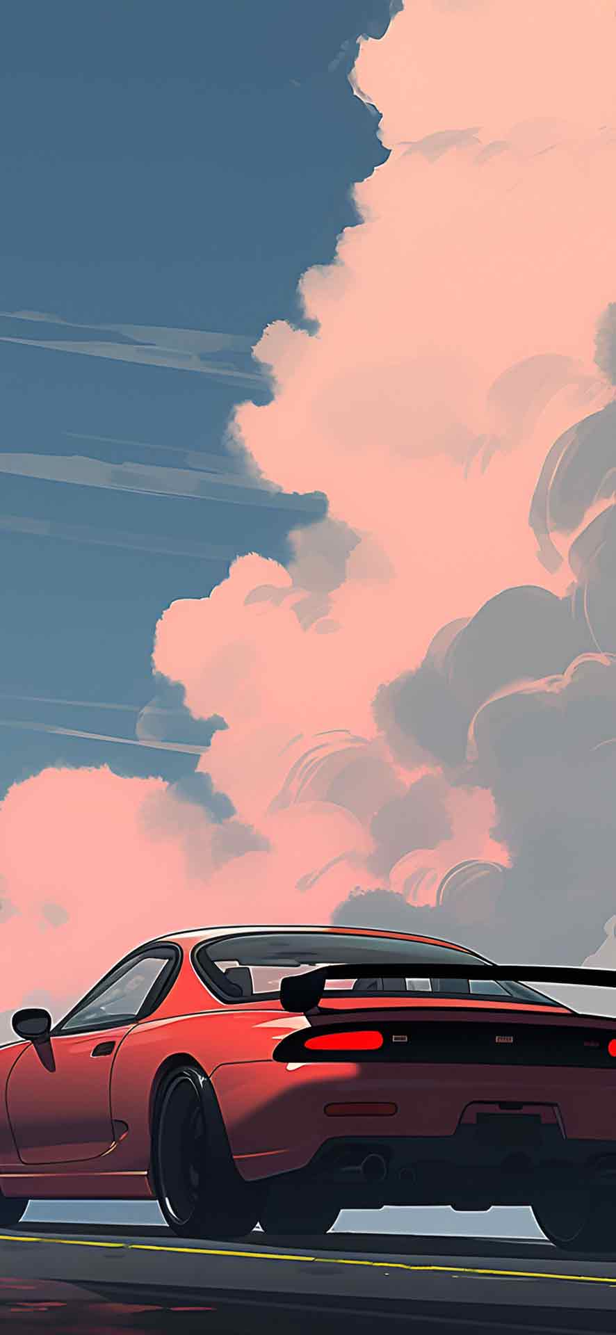 红色马自达 RX-7 令人惊叹的壁纸