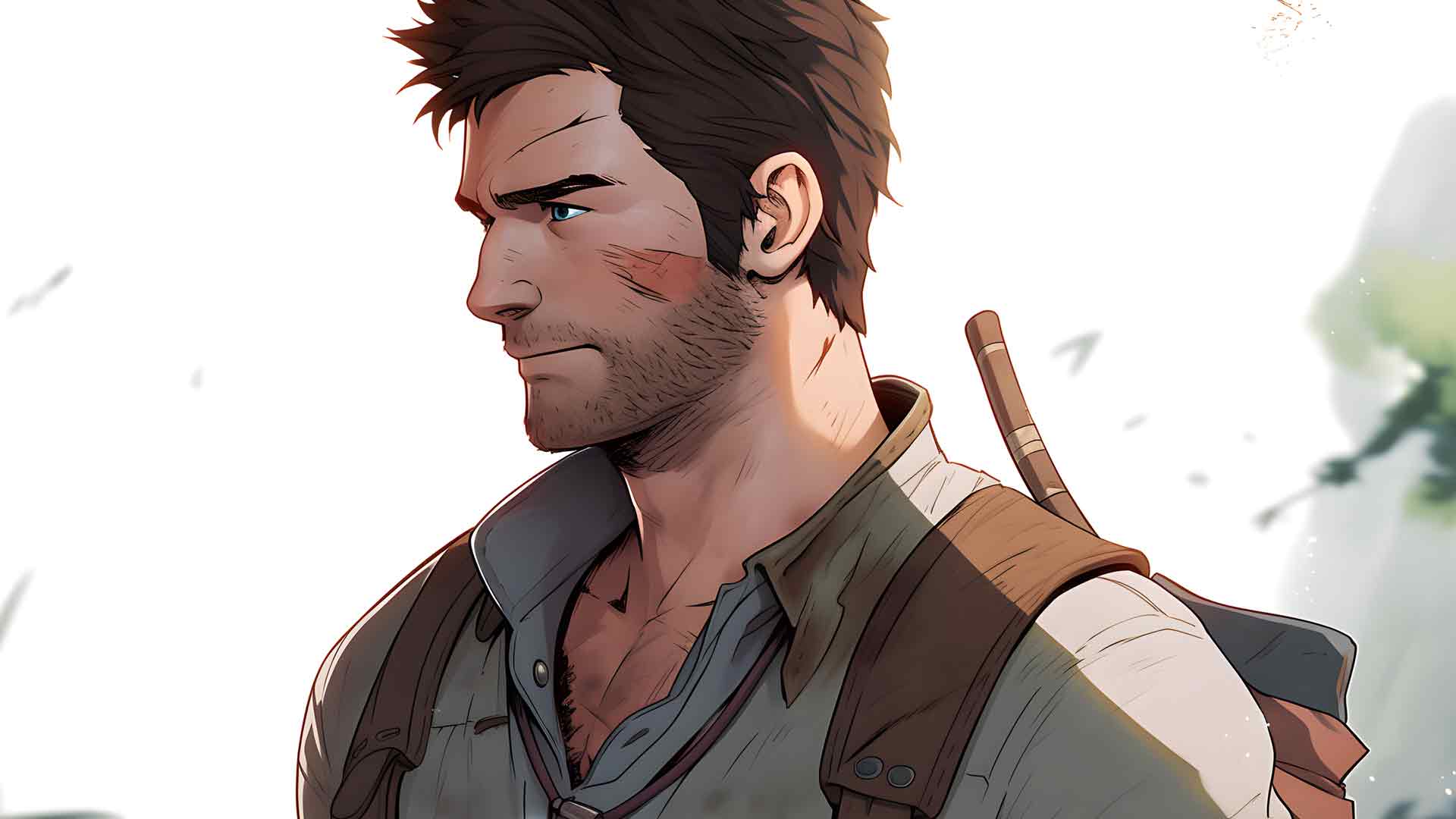 神秘海域 NATHAN DRAKE 白色桌面壁纸