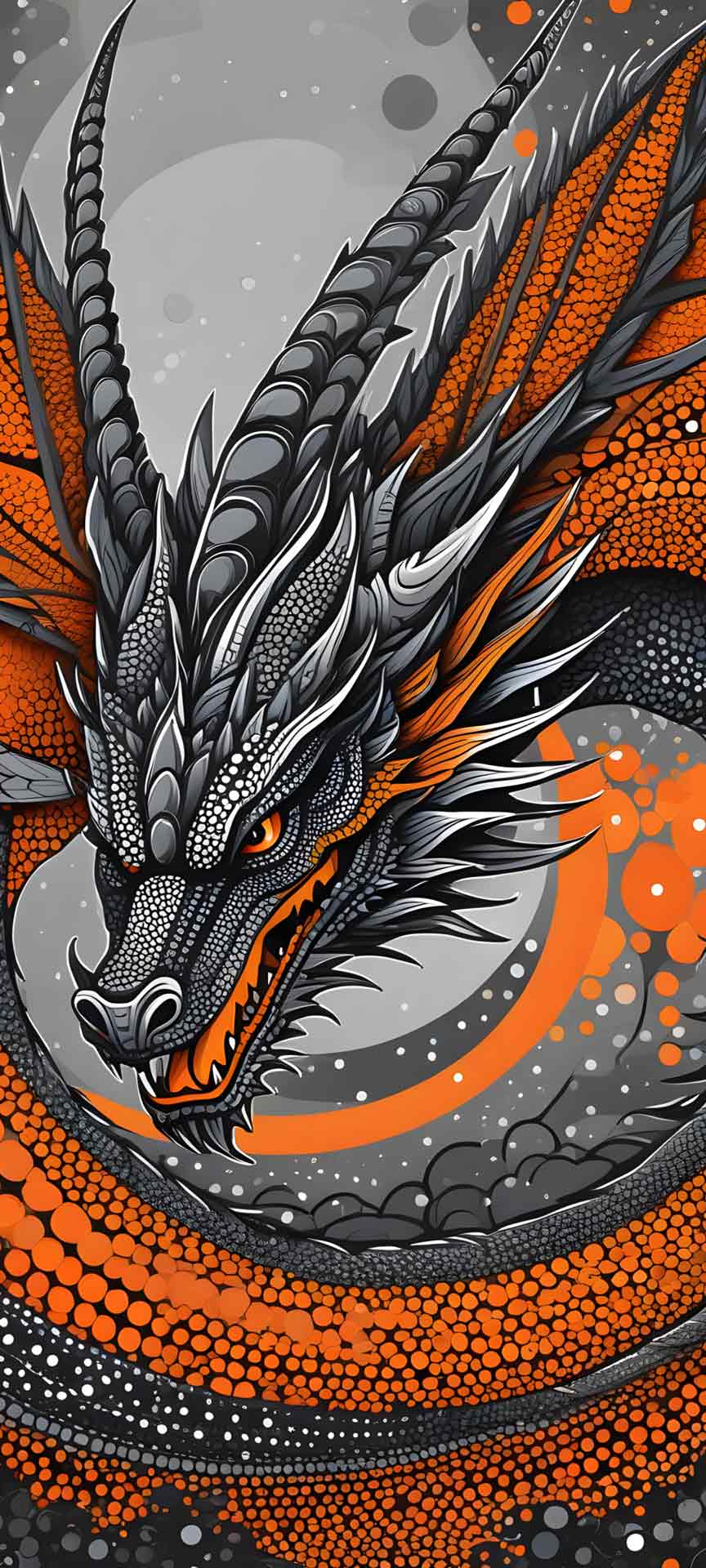 iPhone 橙色龙壁纸 02