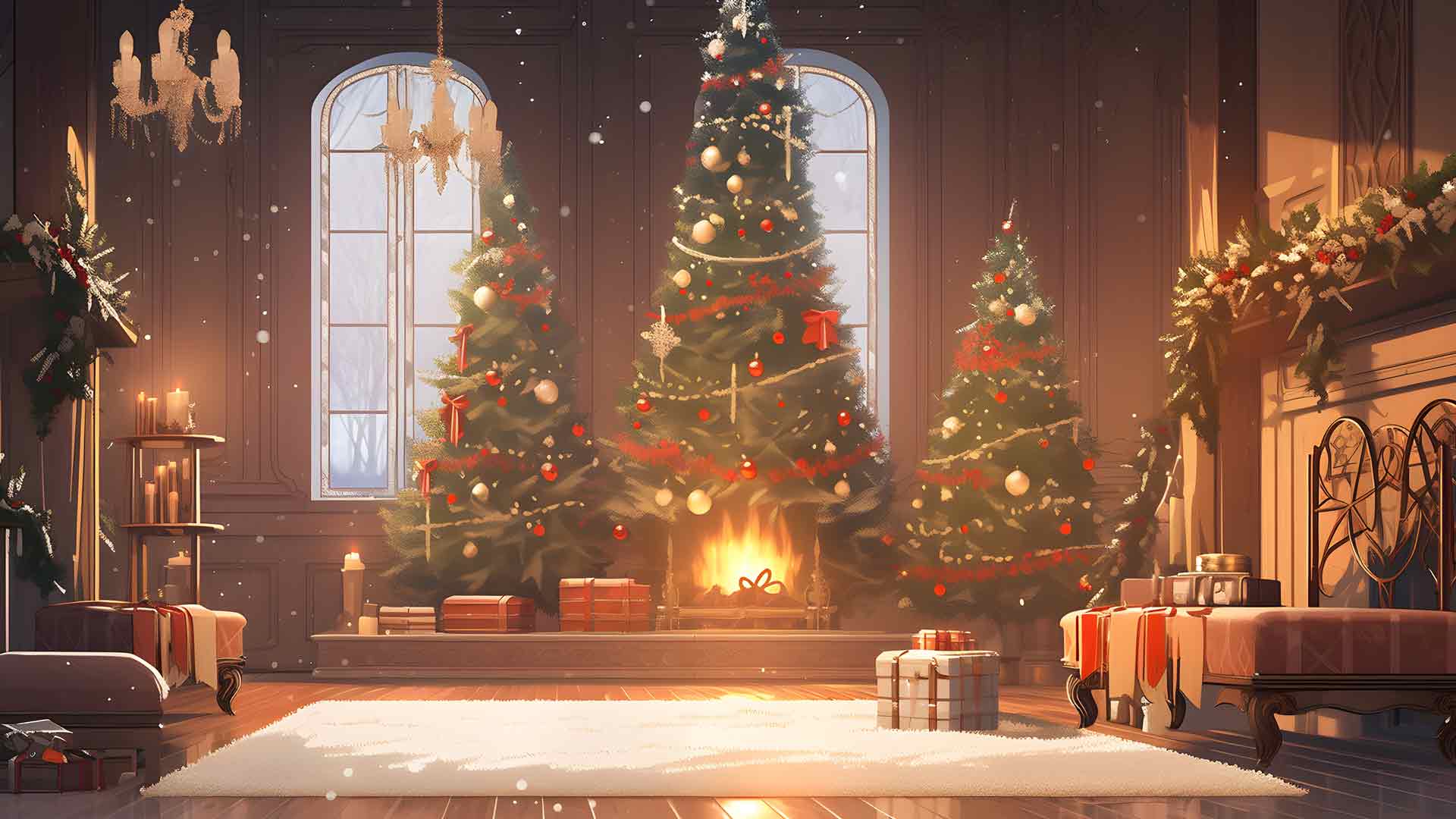 唯美圣诞屋桌面壁纸