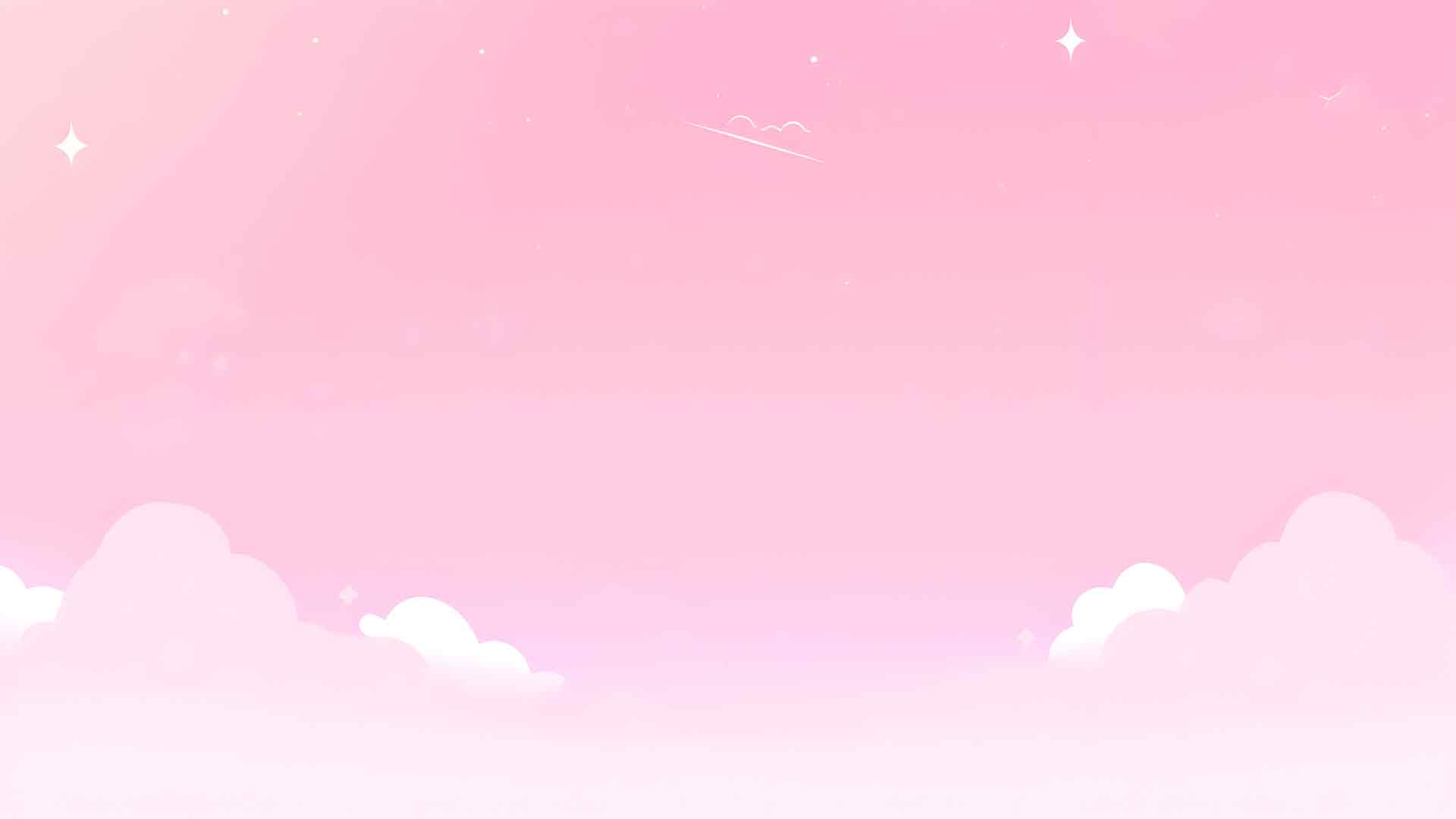 浅粉色云朵简约桌面壁纸