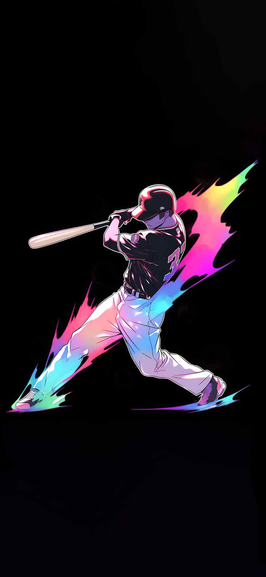 黑色背景壁纸上的酷棒球运动员
