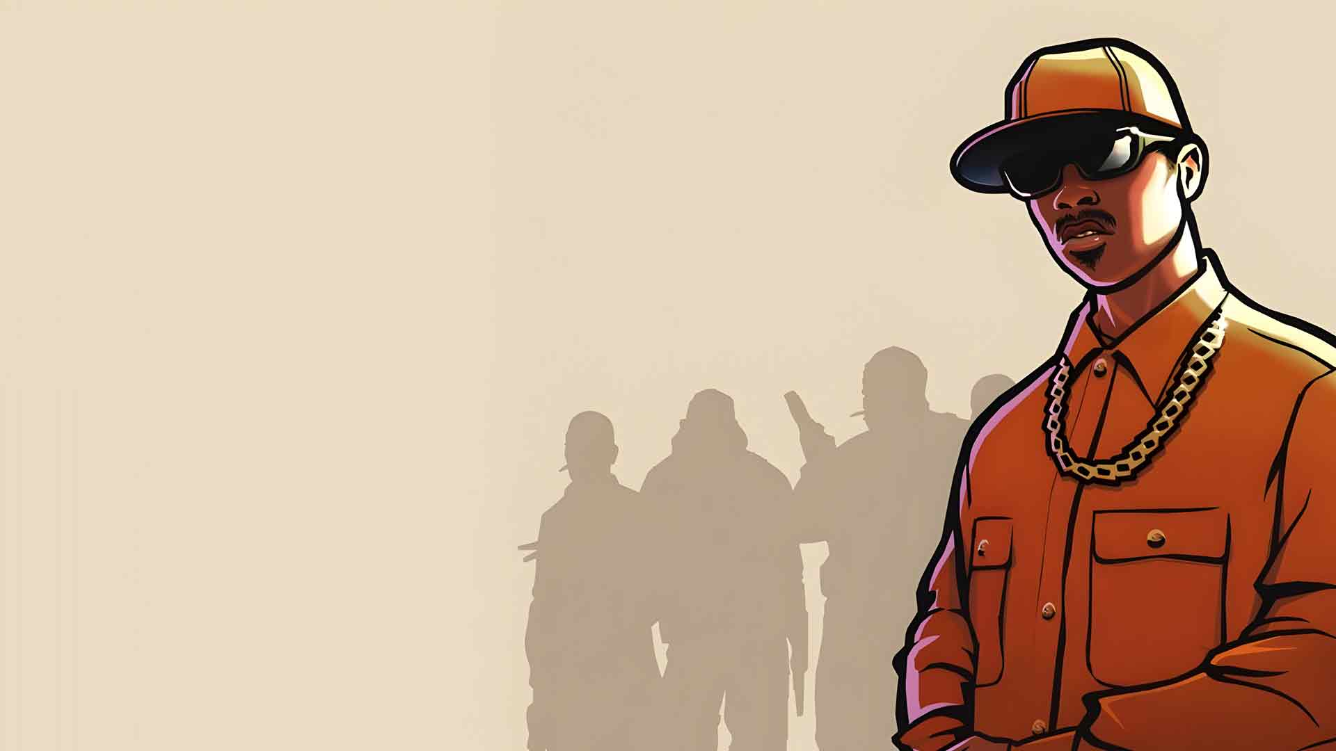 GTA 圣安地列斯 CARL JOHNSON 米色桌面壁纸