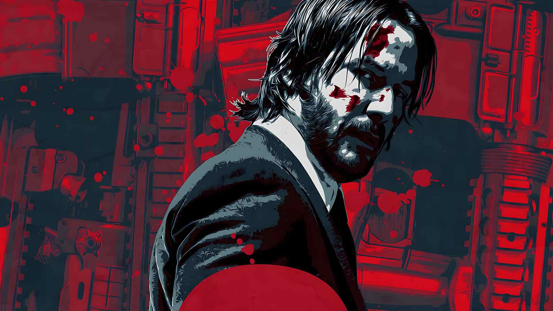 JOHN WICK 红色艺术桌面壁纸