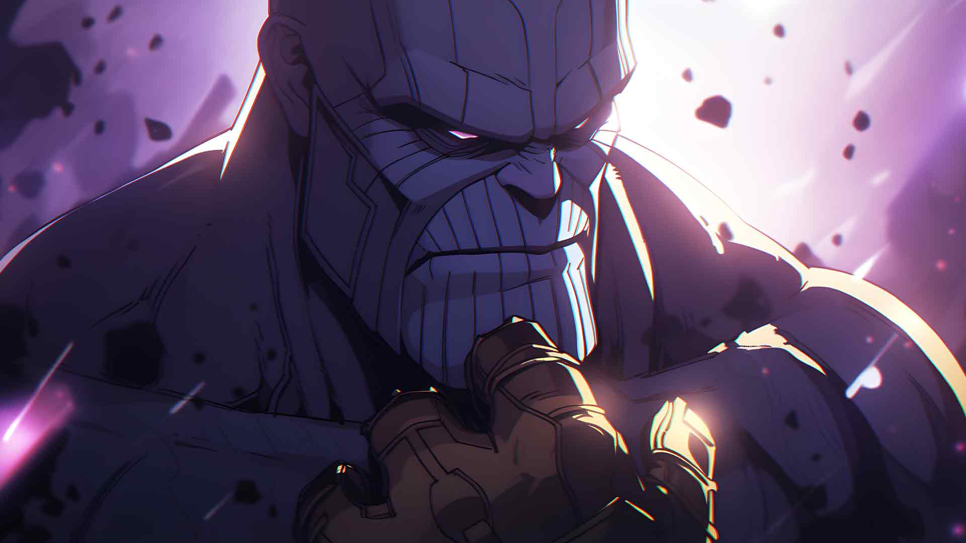 漫威灭霸与手套紫色桌面壁纸