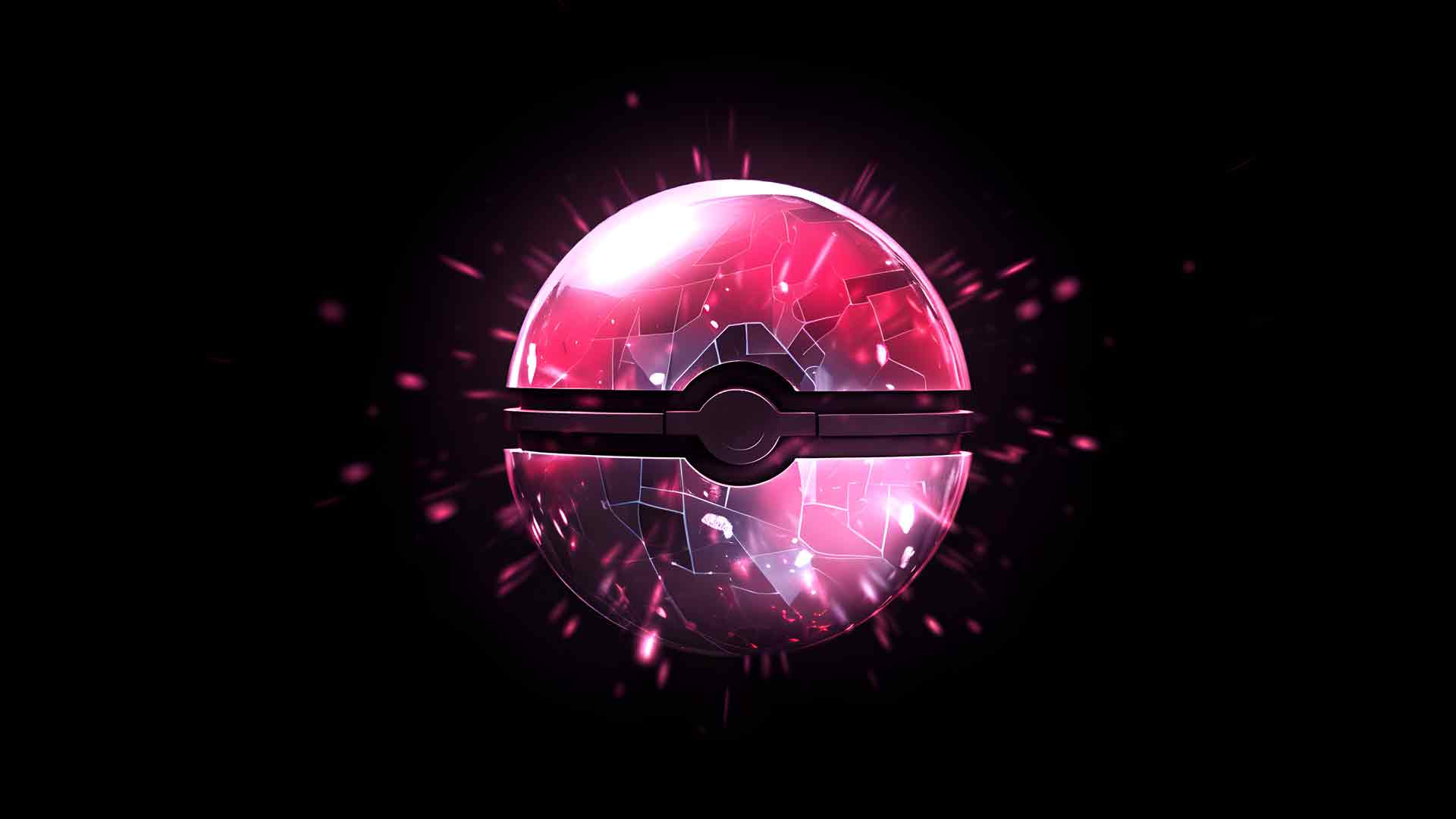 神奇宝贝 POKEBALL 黑色桌面壁纸