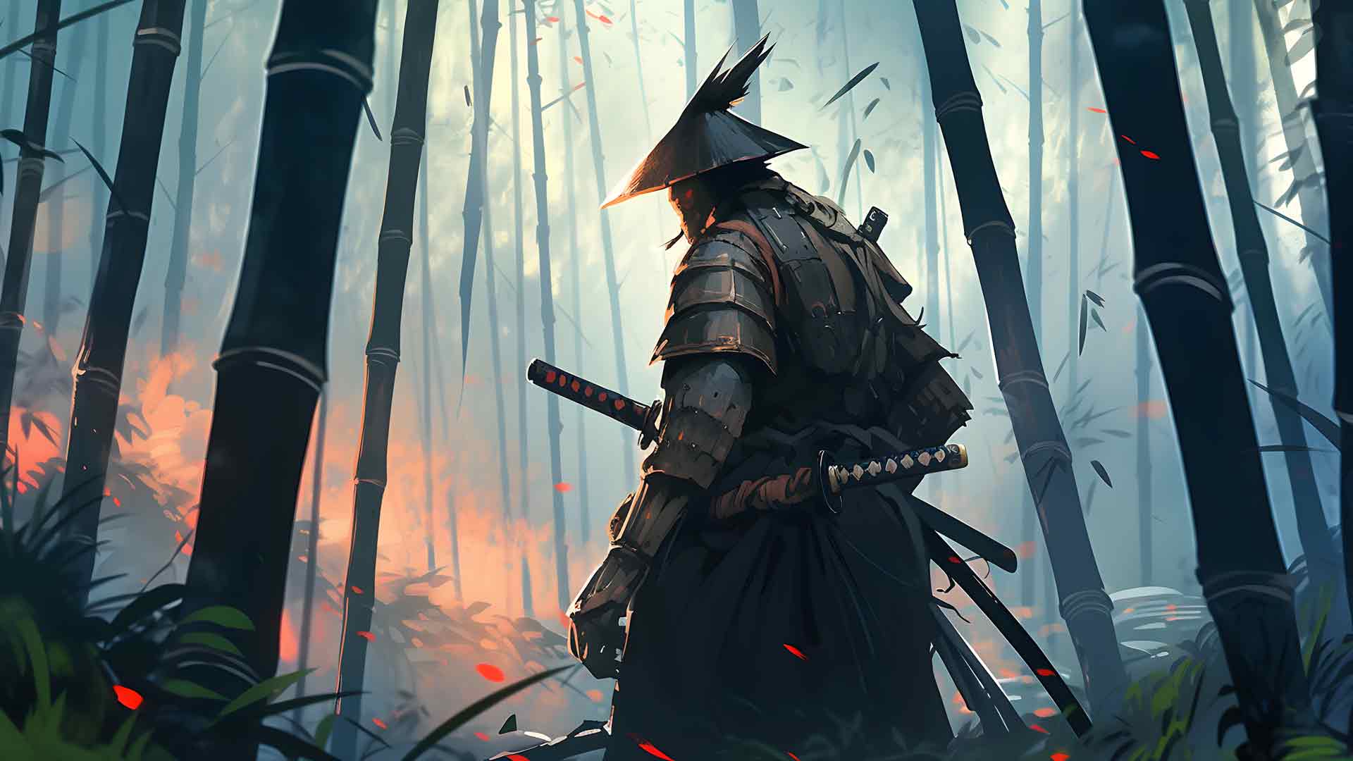 竹林武士桌面壁纸