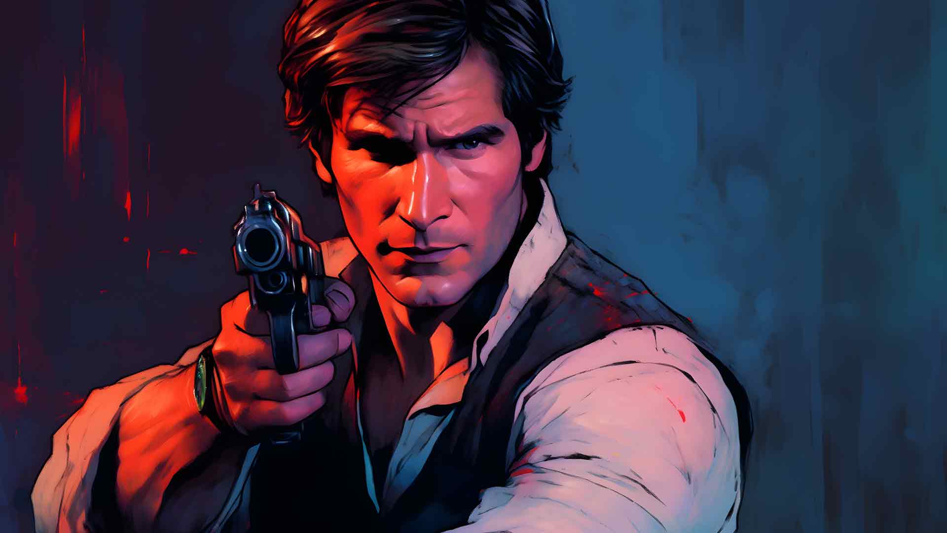 星球大战 HAN SOLO 与 BLASTER 桌面壁纸