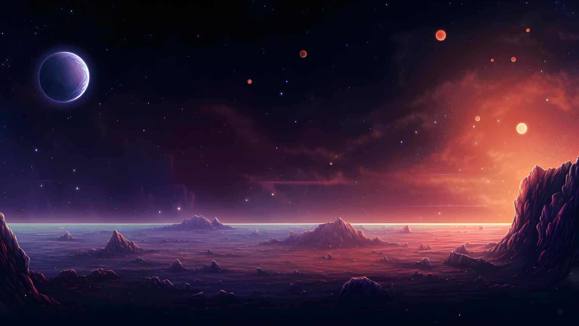 荒凉星球桌面壁纸的太空景观