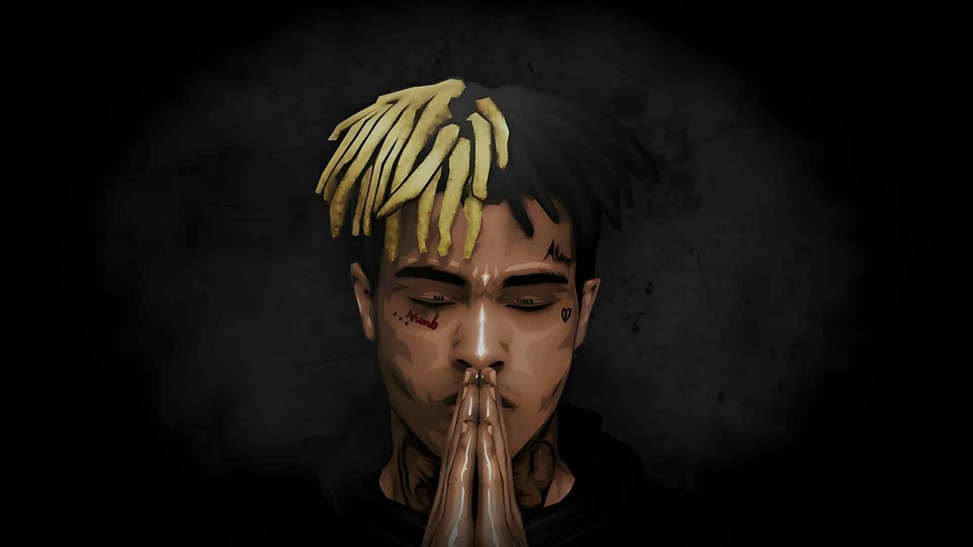 XXXTENTACION 祈祷之手黑暗桌面壁纸