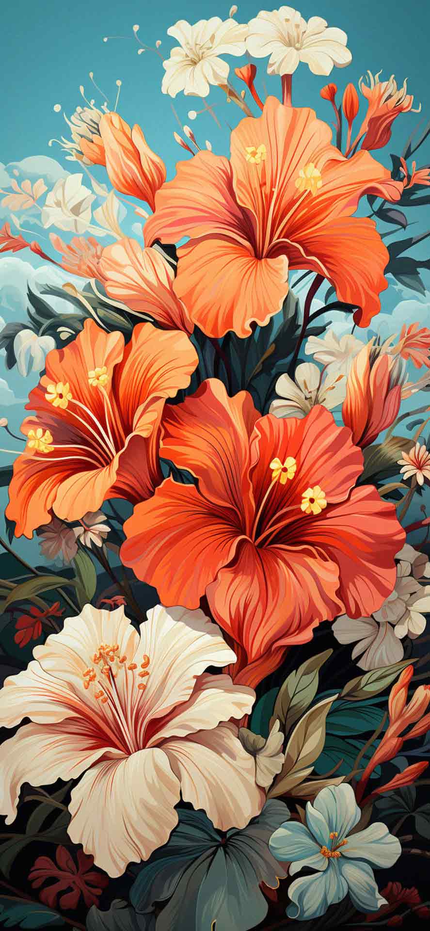 美丽的芙蓉花艺术壁纸