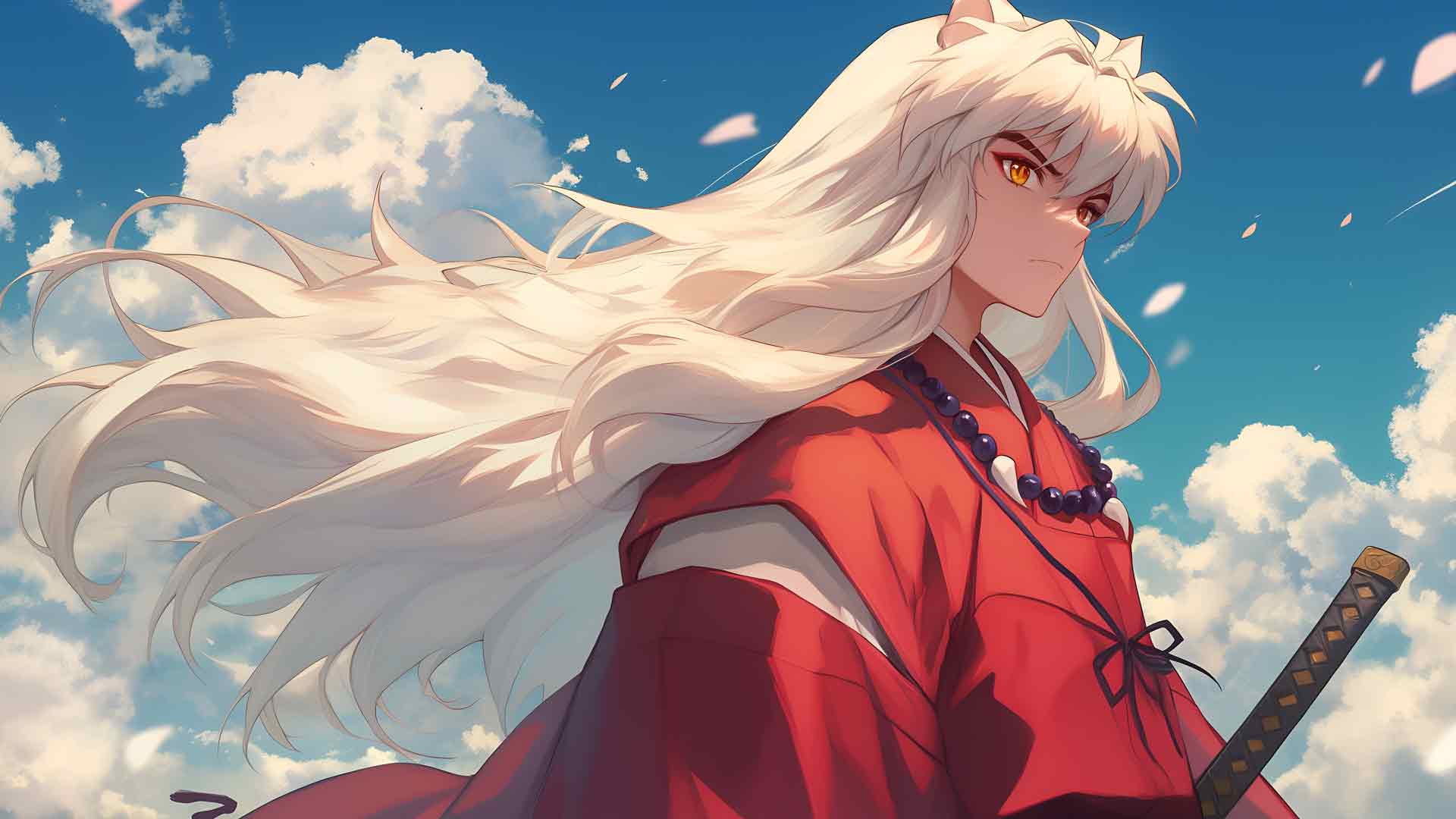 唯美犬夜叉与云桌面壁纸