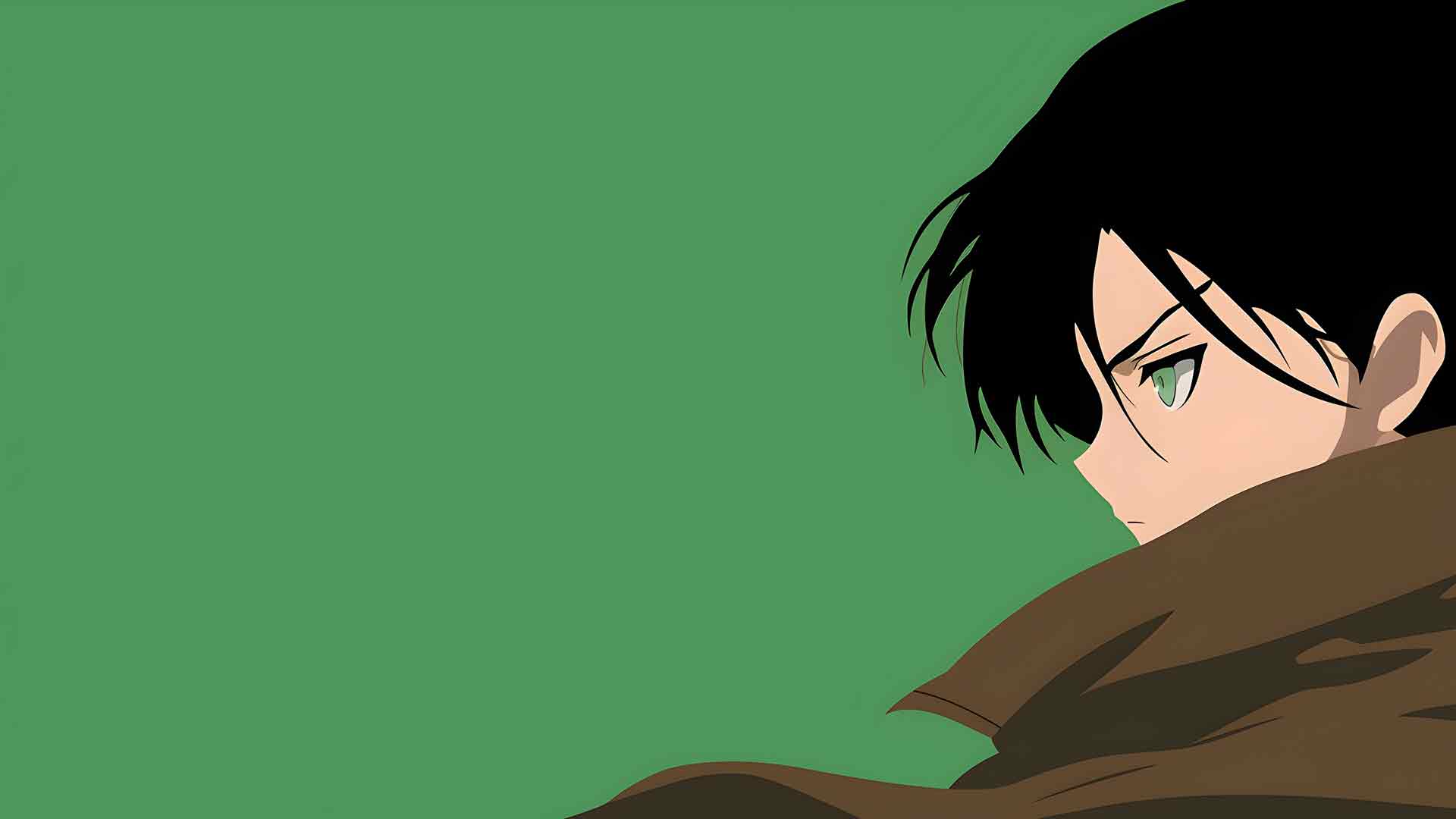 AOT EREN YEAGER 绿色简约桌面壁纸