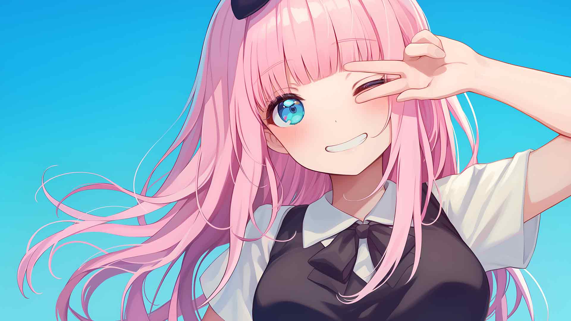 CHIKA FUJIWARA 眨眼睛桌面壁纸