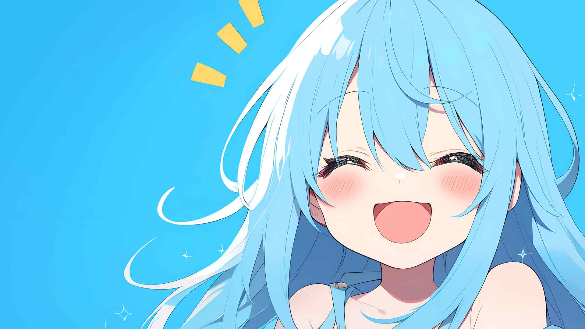 有趣的 RIMURU 风暴蓝色桌面壁纸
