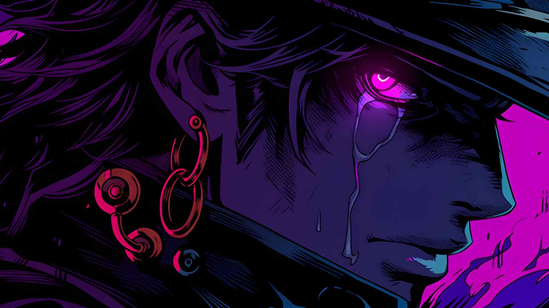 JBA九条承太郎哭泣发光的眼睛桌面壁纸