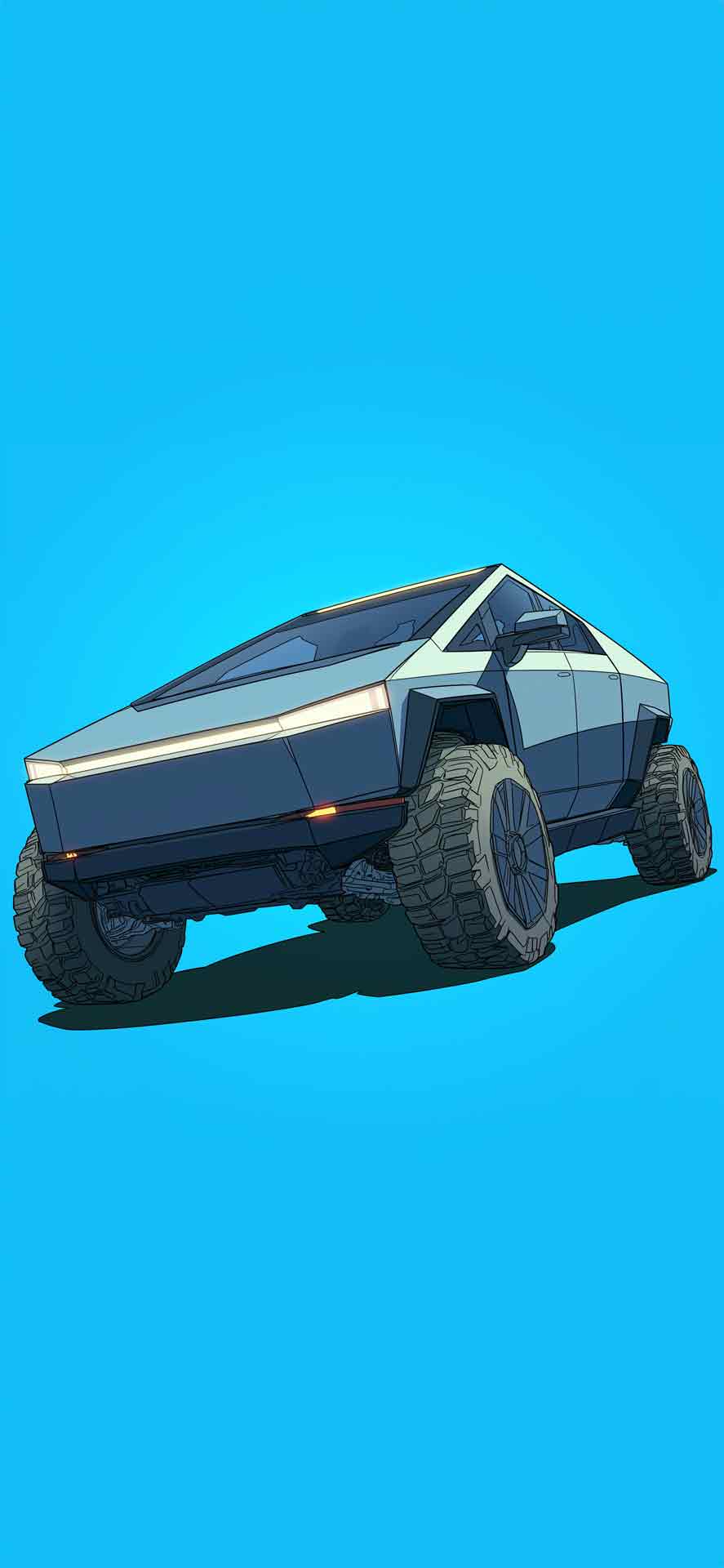 特斯拉 CYBER​​TRUCK 蓝色壁纸