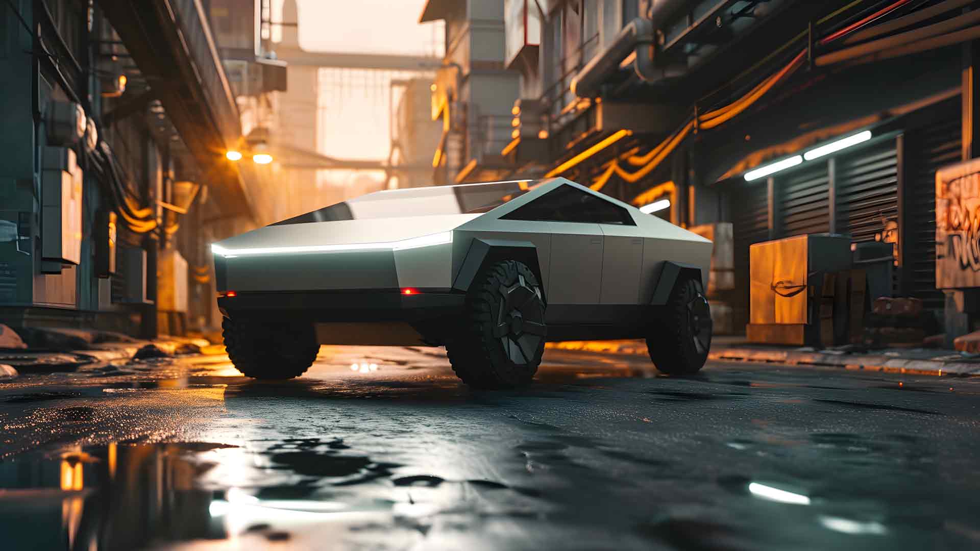 特斯拉 CYBER​​TRUCK 街景桌面壁纸