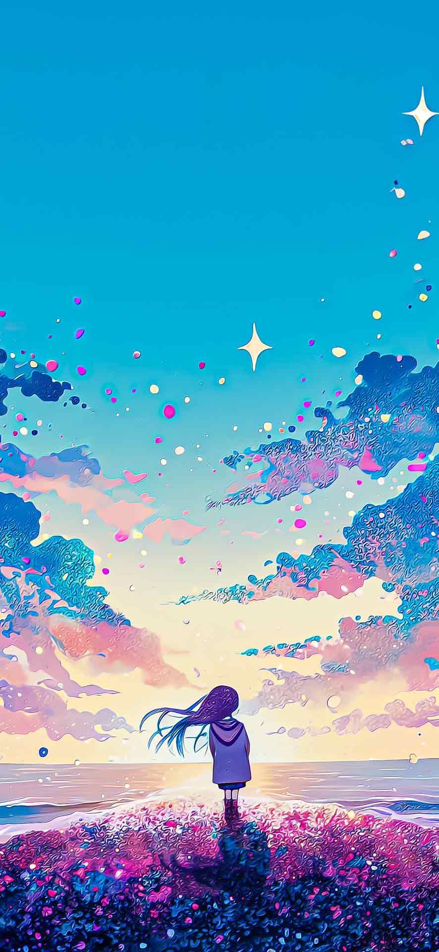 梦幻天际线：观星者的天堂高清壁纸