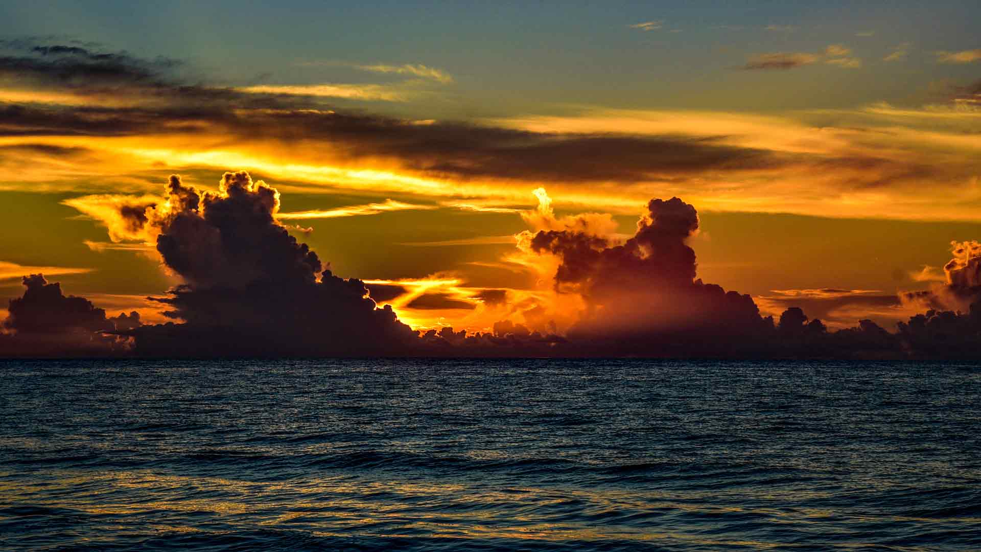 花园城市海滩日出云 4k