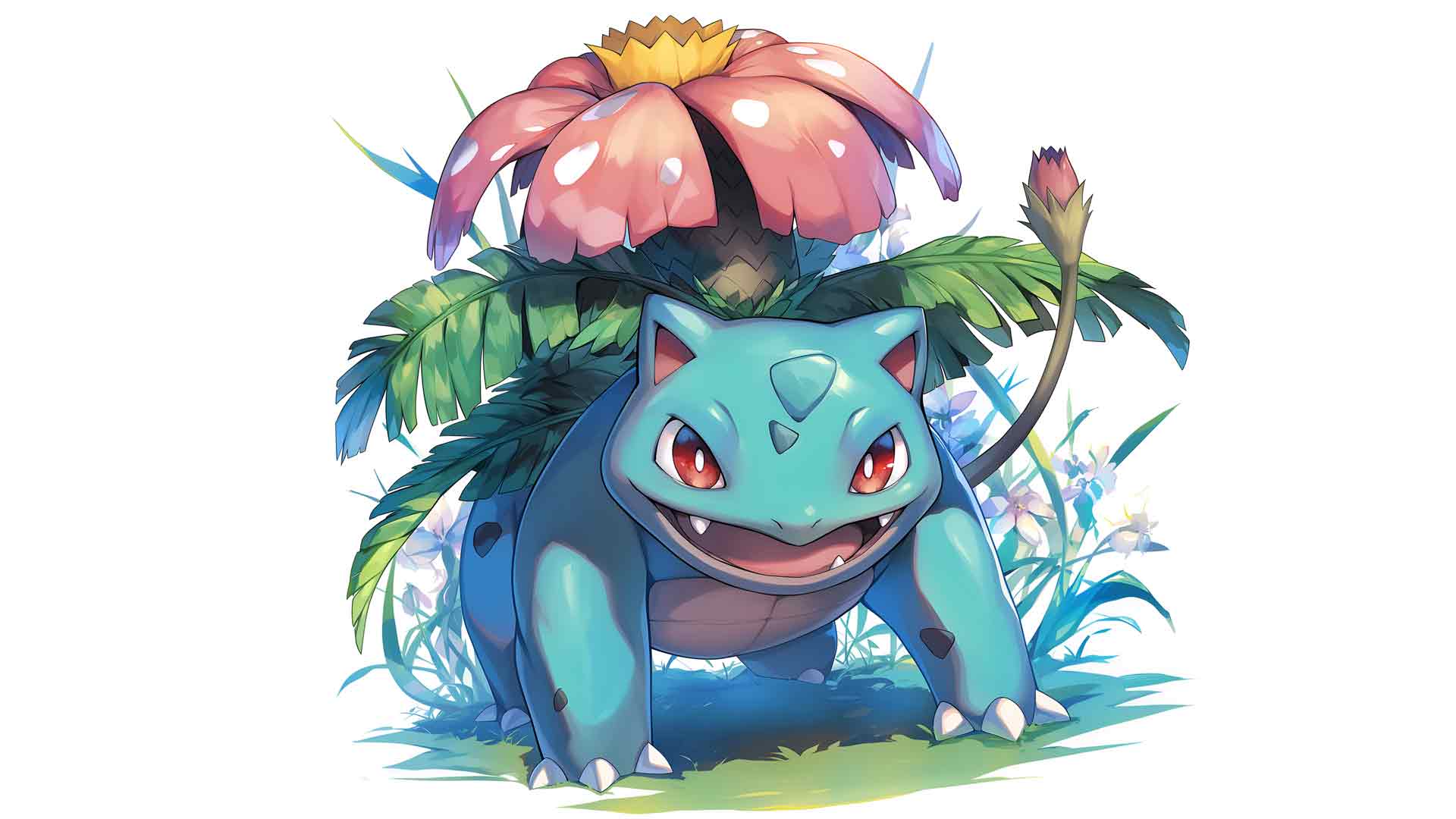 口袋妖怪 IVYSAUR 白色桌面壁纸